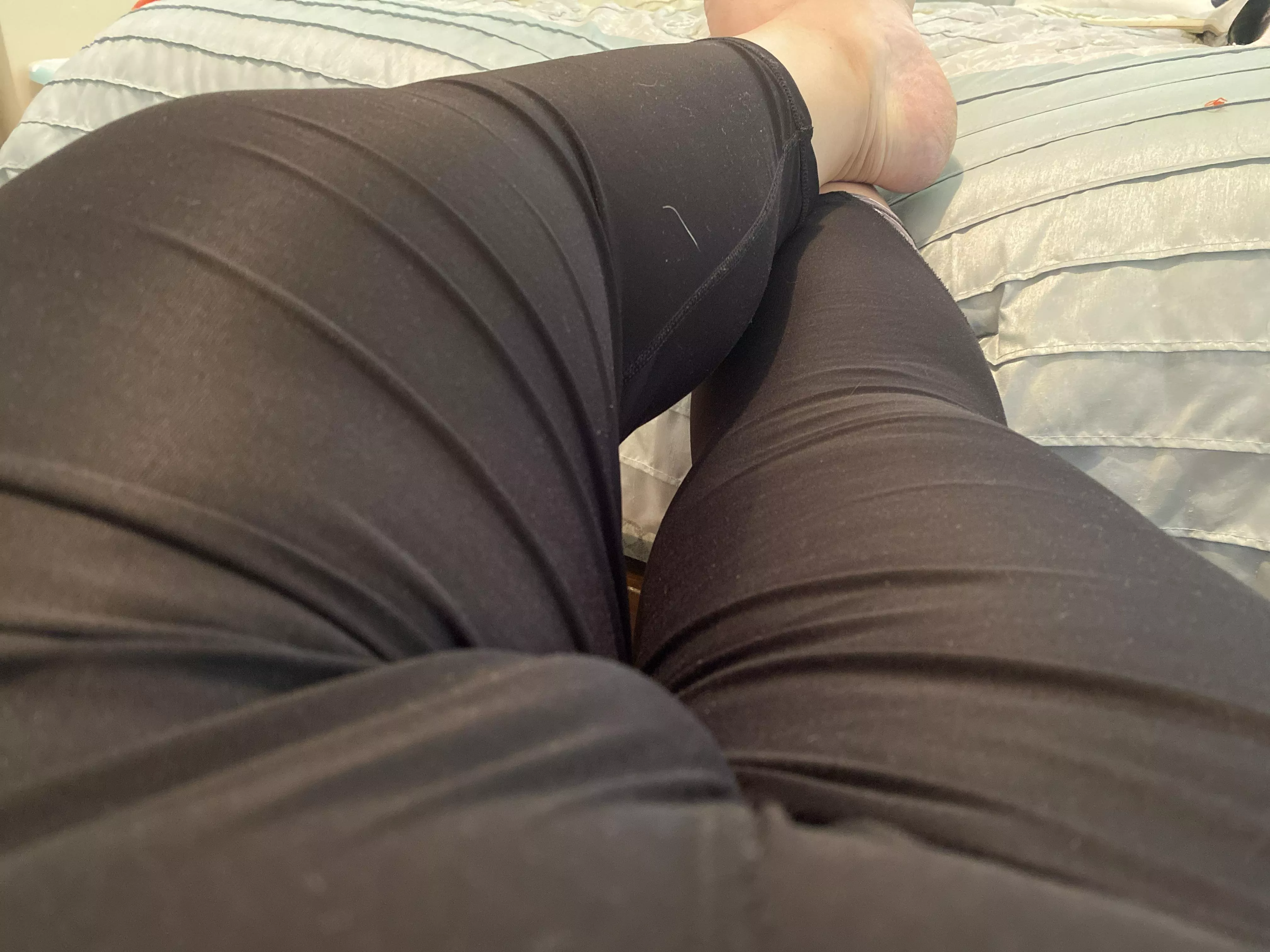 Not exactly panties… but wearing my wife’s leggings… posted by sircafsalot