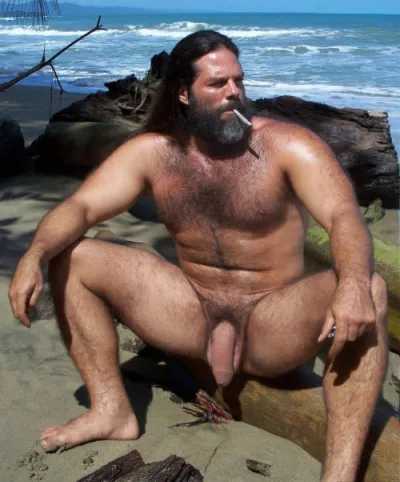 [NSFW: NUDITY] Modern Viking Man Smoking On The Beach A Pillage posted by VikingsThrall