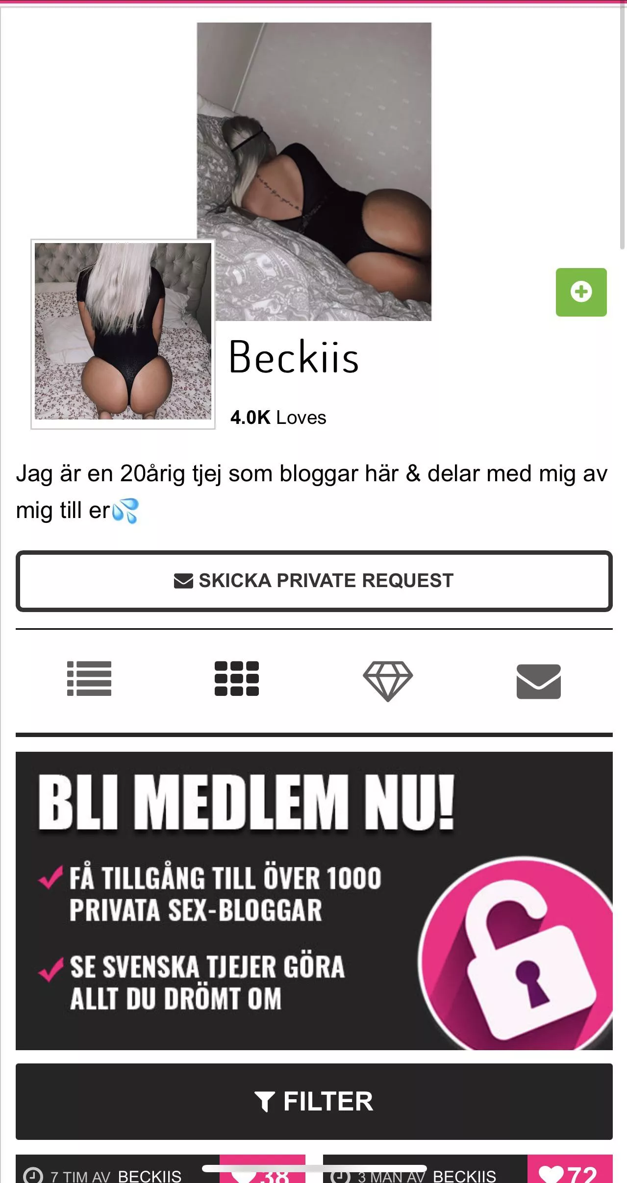 Nån som har nått på henne? Eller vill dela med sig av hennes SB? posted by Top_Froyo_7664