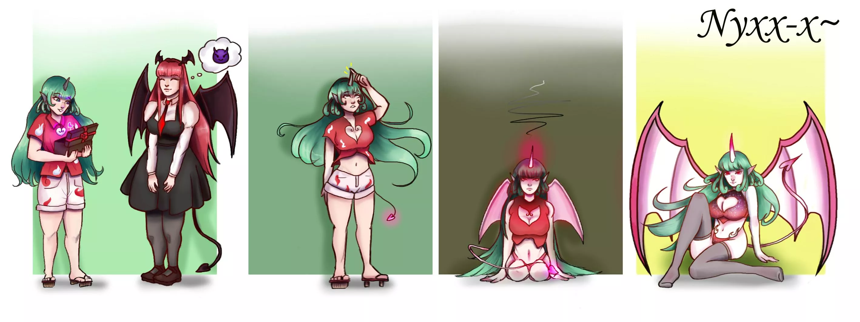 [OC] Aunn Komano to Succubus! [Touhou Project] (FTF, Double TF, Monster Girl, Body Modification, Mind Change, Hypno, Succubus) by me (Commission) posted by Nyxx-x