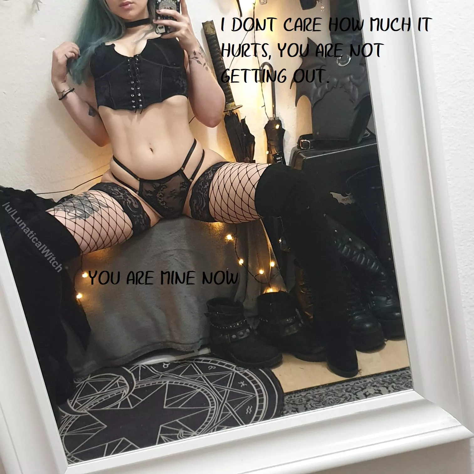 OC - Turning my keyholder fetish into captions (Photo is me so be nice) | Locktober is almost over, have you started begging to get out before No Nut November begins? 😈 posted by LunaticalWitch