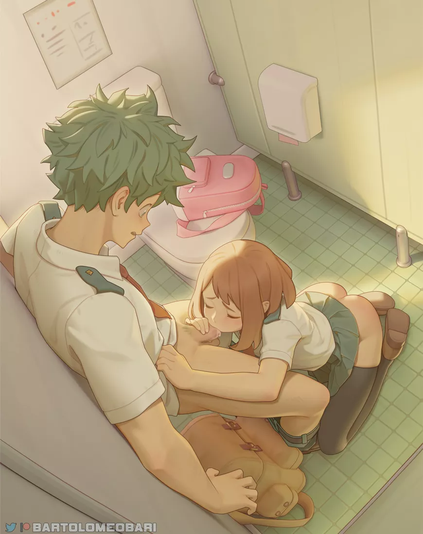 Ochaco showing Deku what she's been learning (Artist - Bartolomeobari) posted by Satikuromi