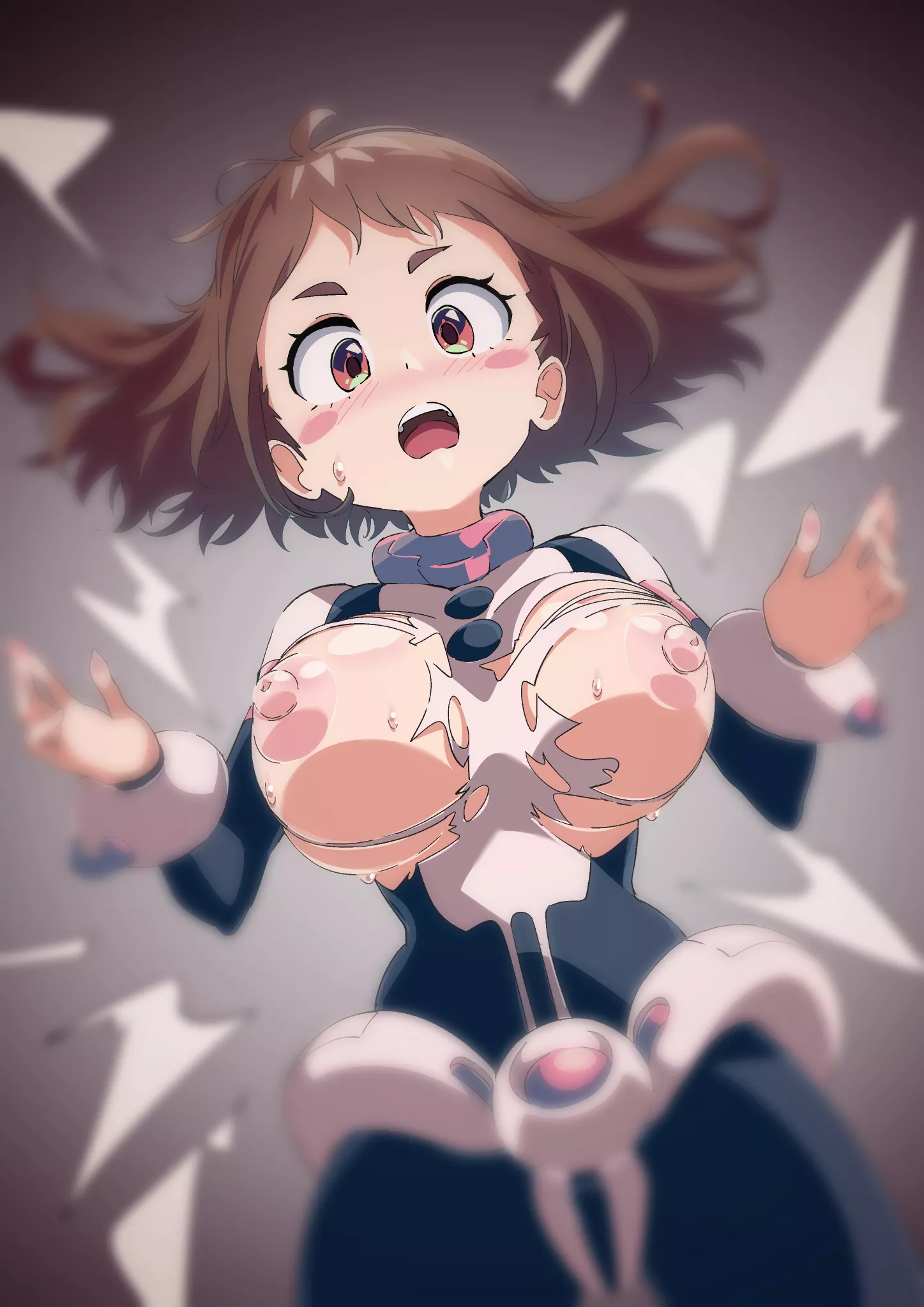 Ochako's costume damage [sajimari] posted by AnotherHellCheese