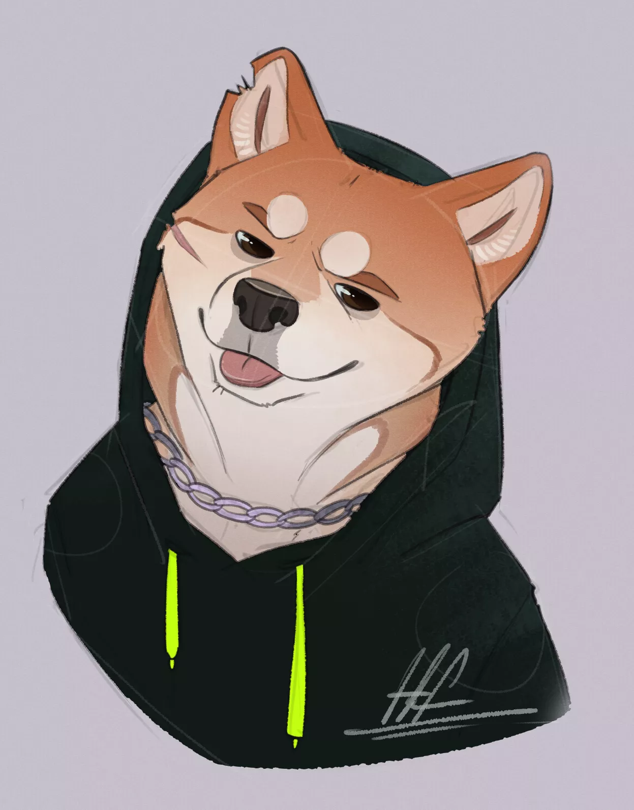 One of quick doodles I made :p shiba inu [art by me @/heretic.fox on Instagram] posted by 1ratamo1