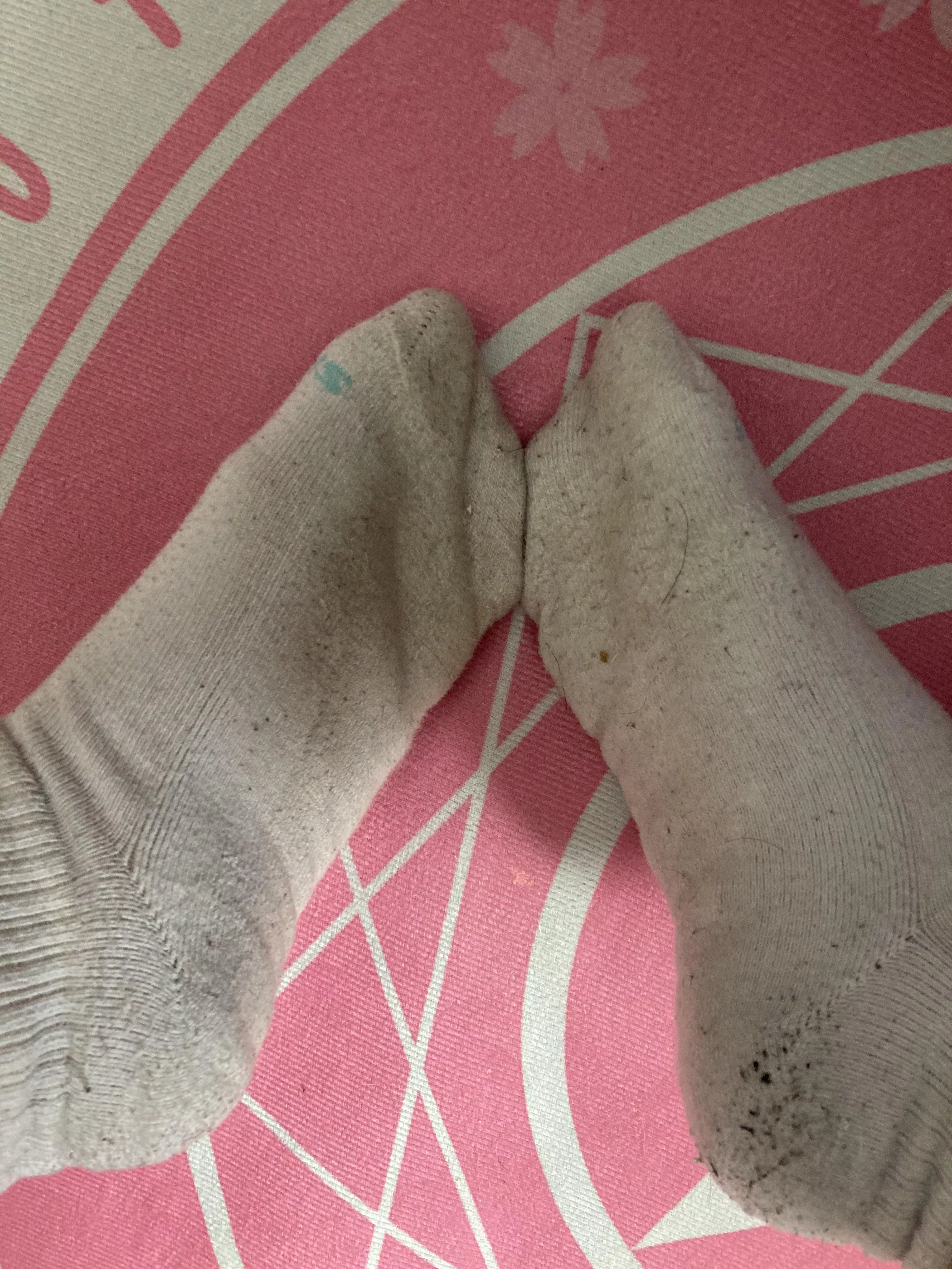 ❤️💕🥵🦶🏻👣oooooof!! stinky stinky socks! worn a week in warm boots and work outs!! ready to ship! dm for details! 🥵💕👣🦶🏻 posted by kittyfox11