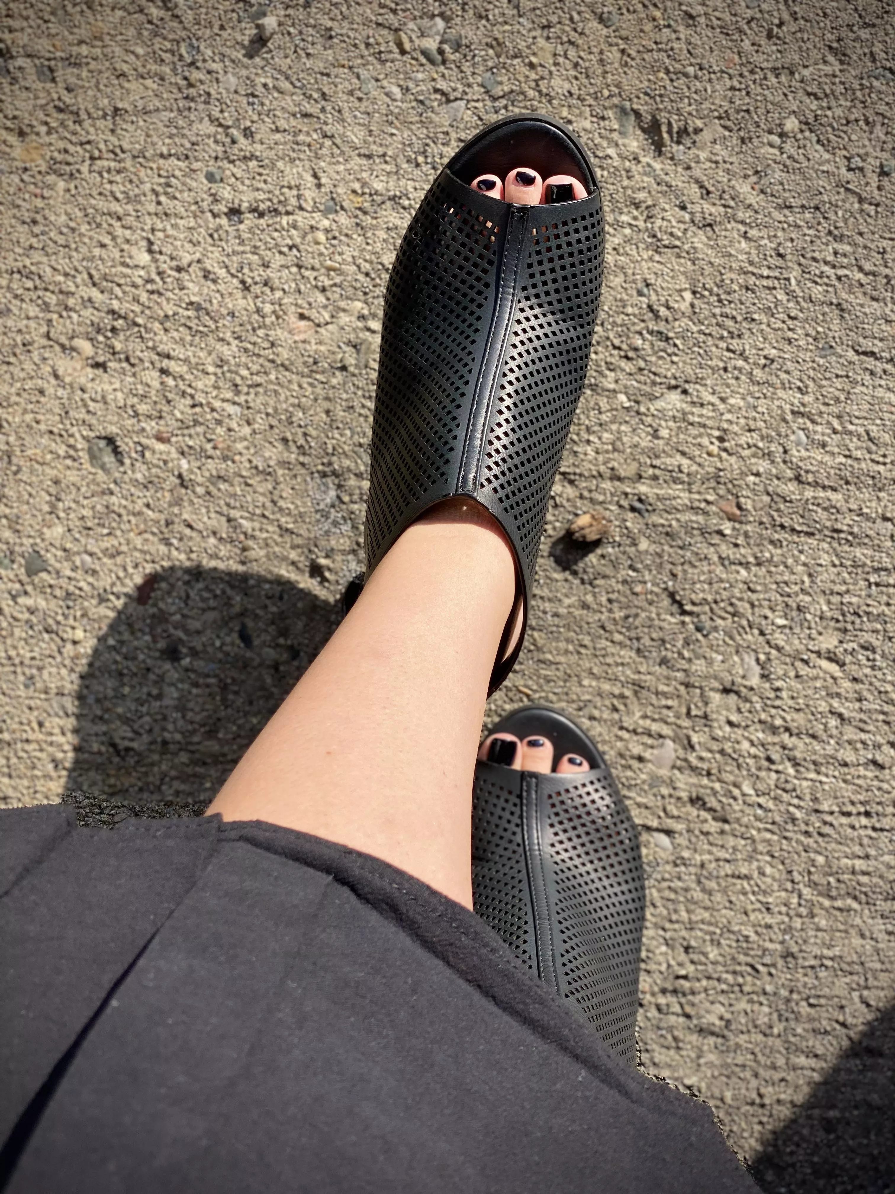 Open toe heels are perfect 🖤 posted by missglamfeet