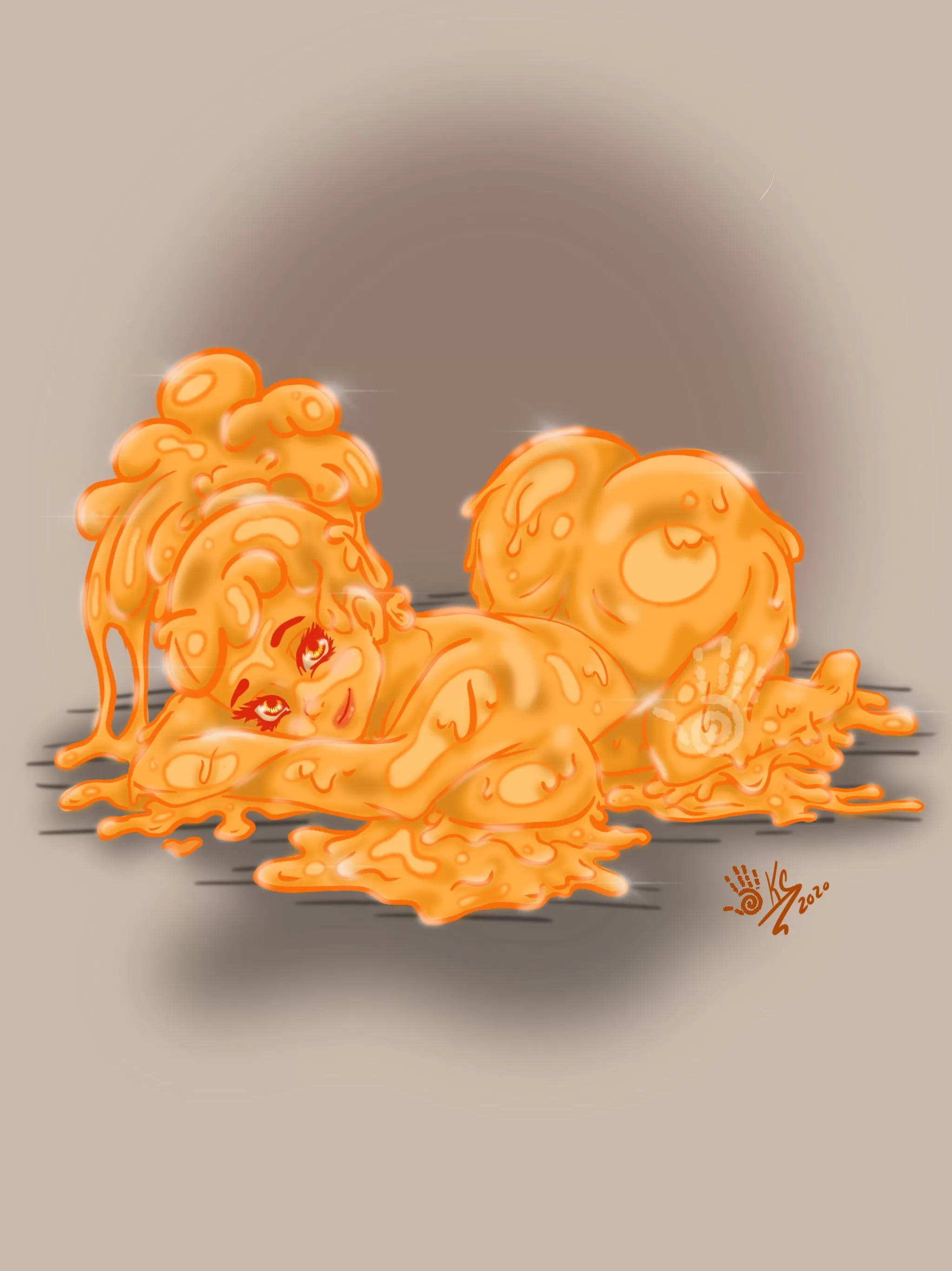 Orange SlimeGirl ( artist: ooh-a-piece-of-candy) posted by ooh-a-piece-of-candy