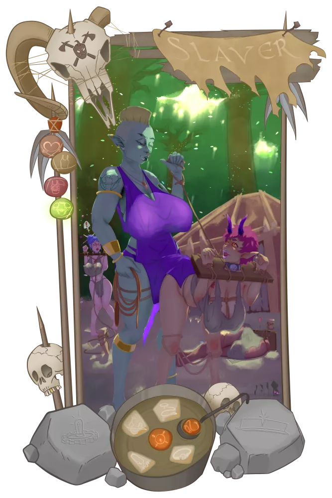 Orcish Slaver Card - First Form (Link to other 3 forms in comments) [Dark Lewds] posted by HentaiPupil