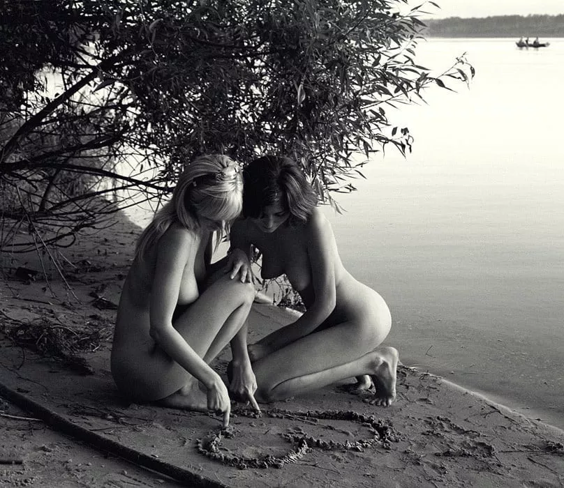 Our love, drawn in the sand posted by NaturistPictures