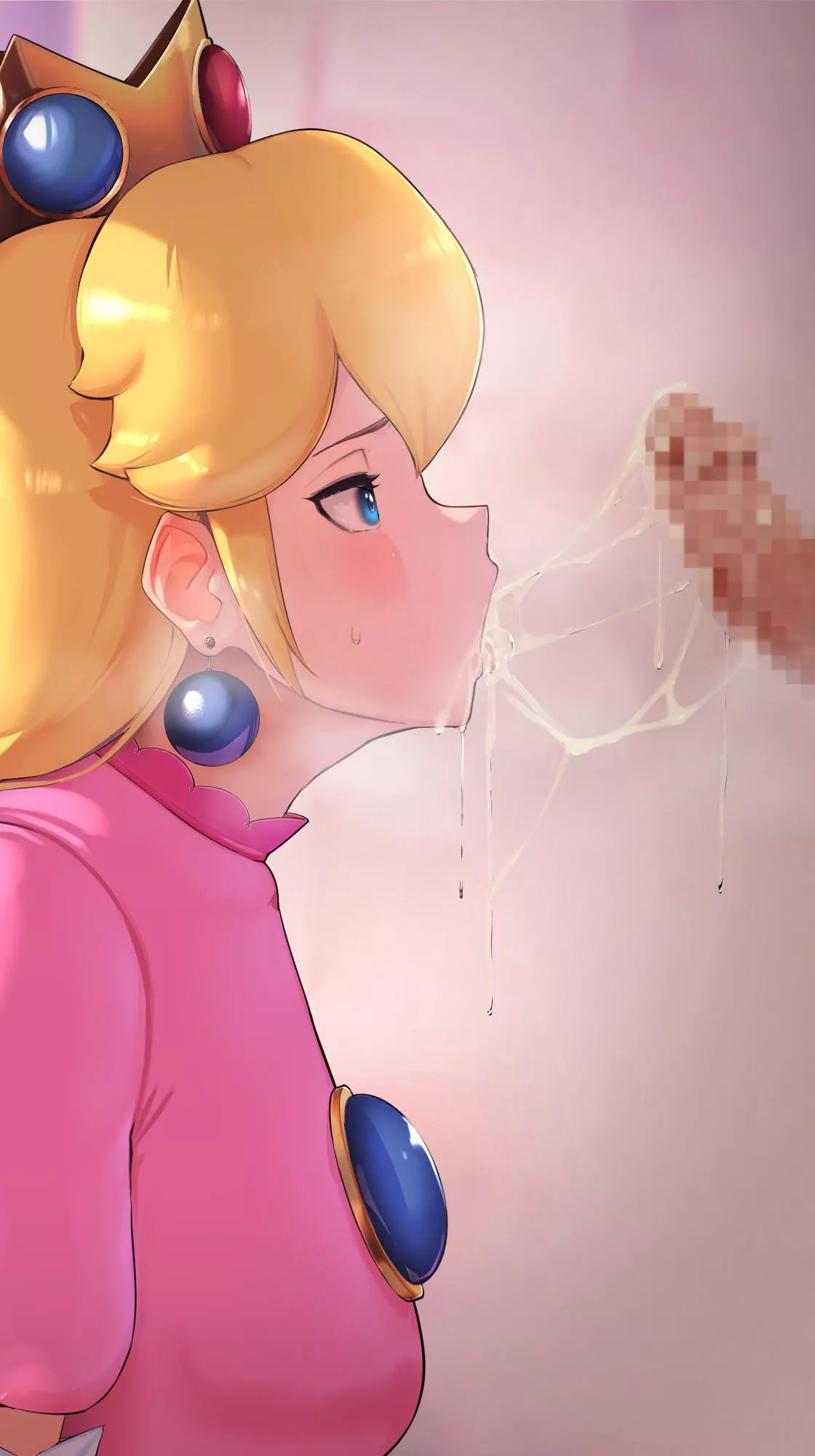 Overflowing from Peach’s blowjob (cannot find the fucking artist or sauce. Send help) posted by SnooSongs642