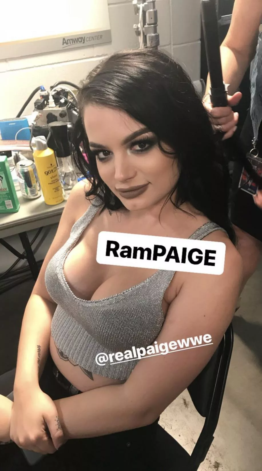 Paige showing off that rack posted by whocares1234455678