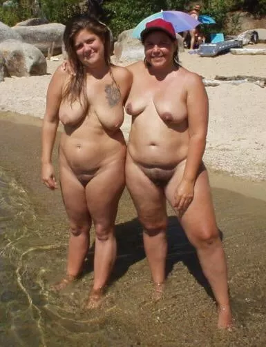 Pair of plump nudists on the beach posted by Udderluvr2020