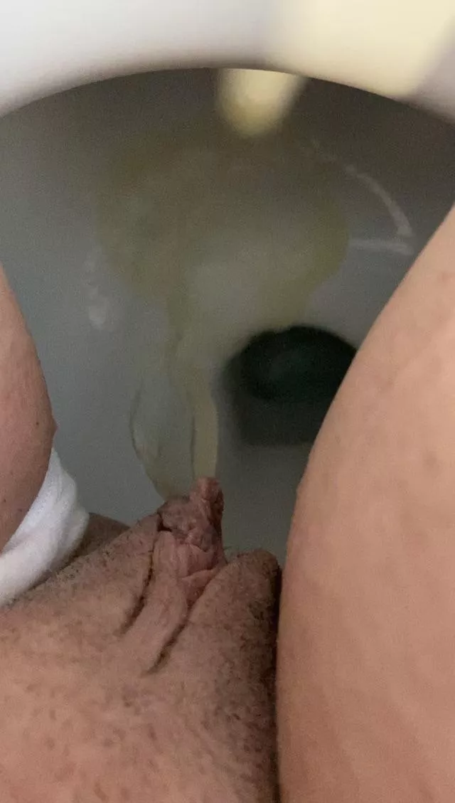 Panties to one side releasing my golden stream into the thirsty toilet posted by pp_babe