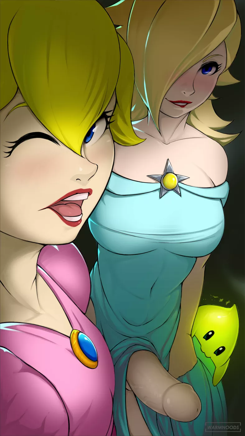 Peach and Futa Rosalina (warmnoods) [Mario Bros] posted by warmnoods