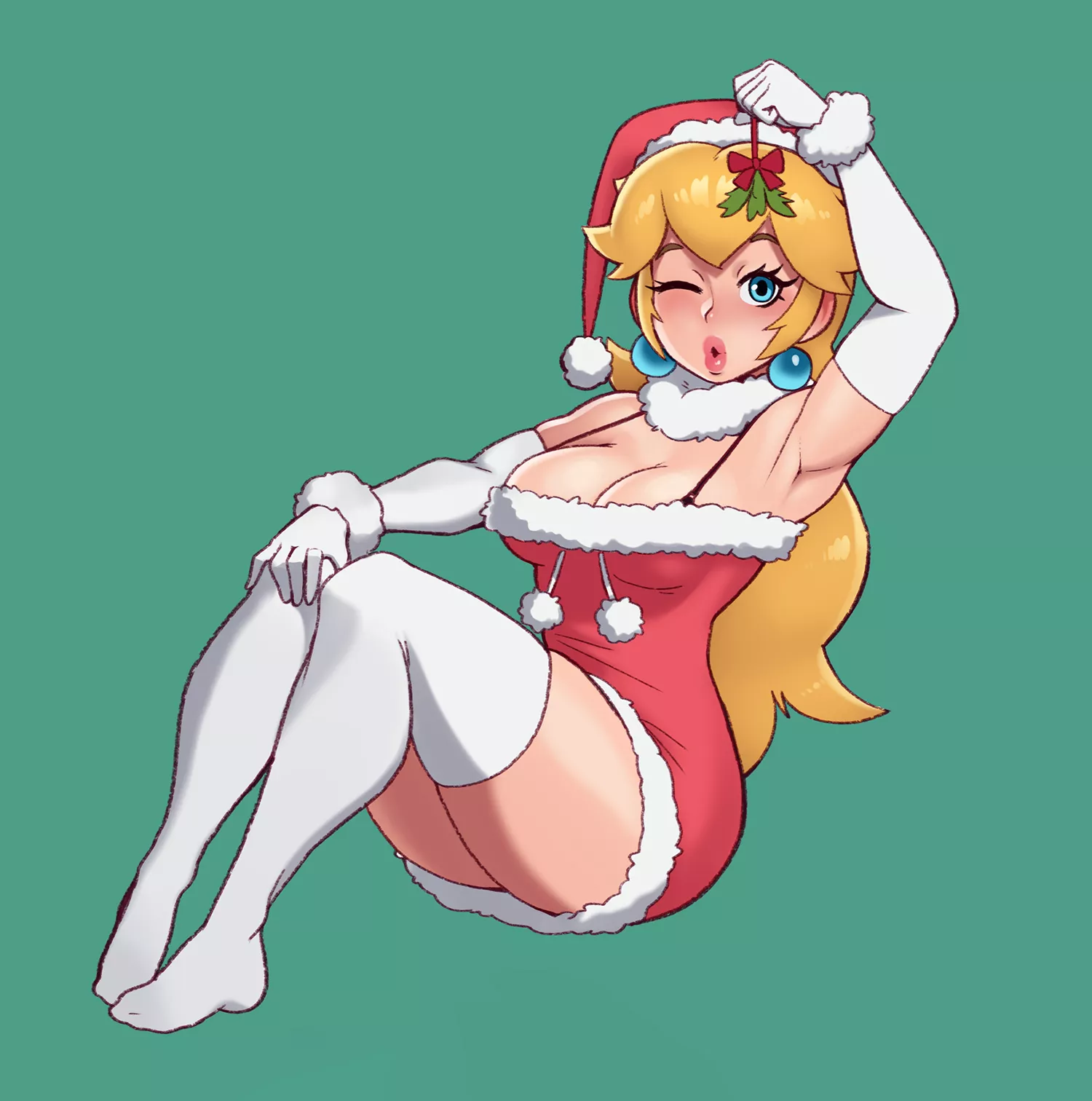 Peach under the mistletoe (Riz) posted by BruhSoundEffect1