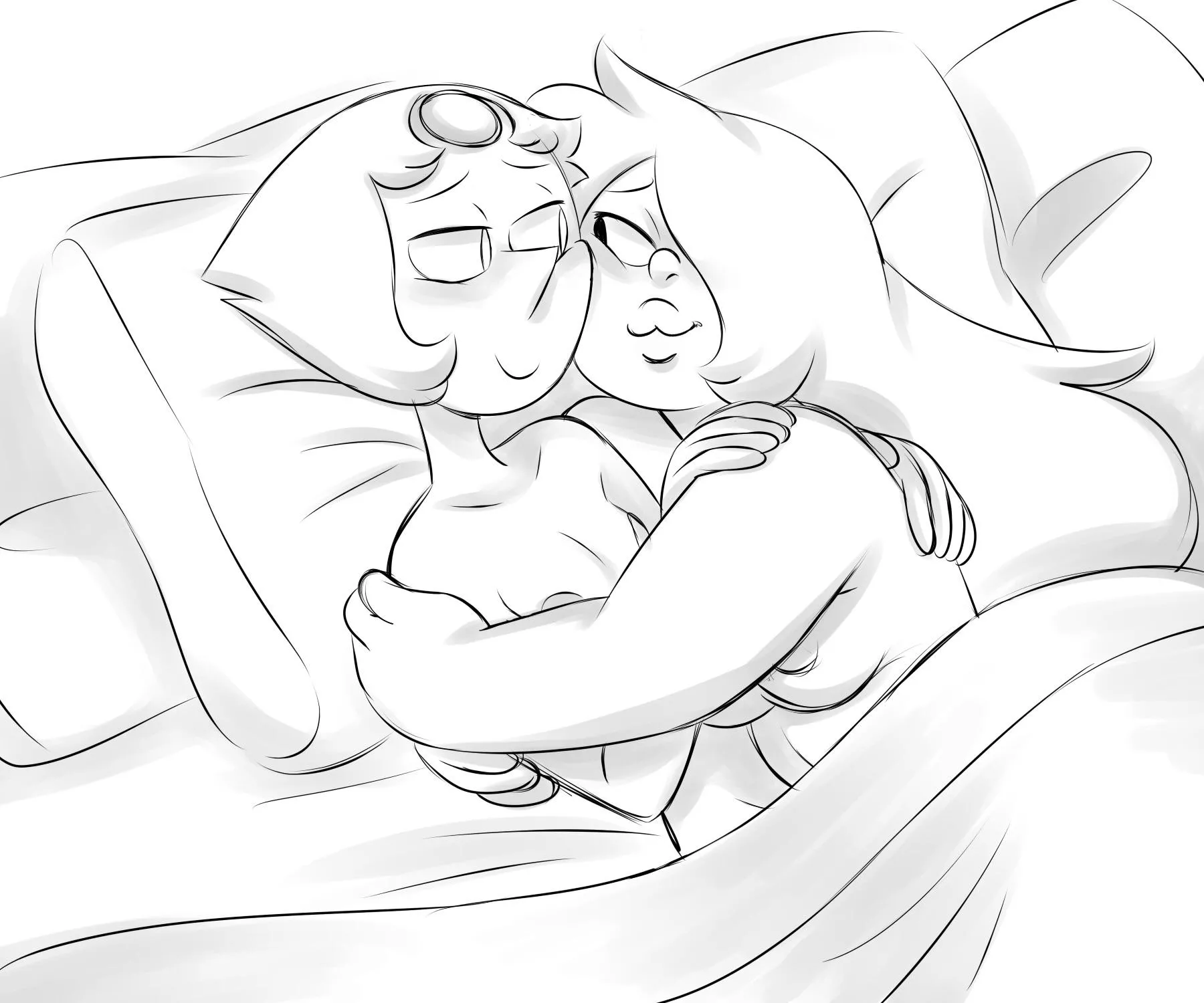 Pearlmethyst cuddle by MissGreeneynsfw posted by renegade_zibit