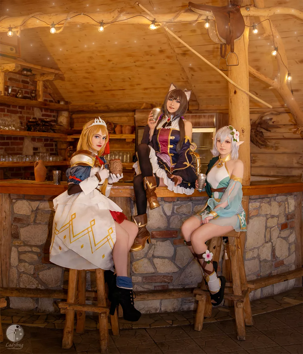 Pecorine, Kyaru and Kokoro from PriConne. posted by Sanacosplay