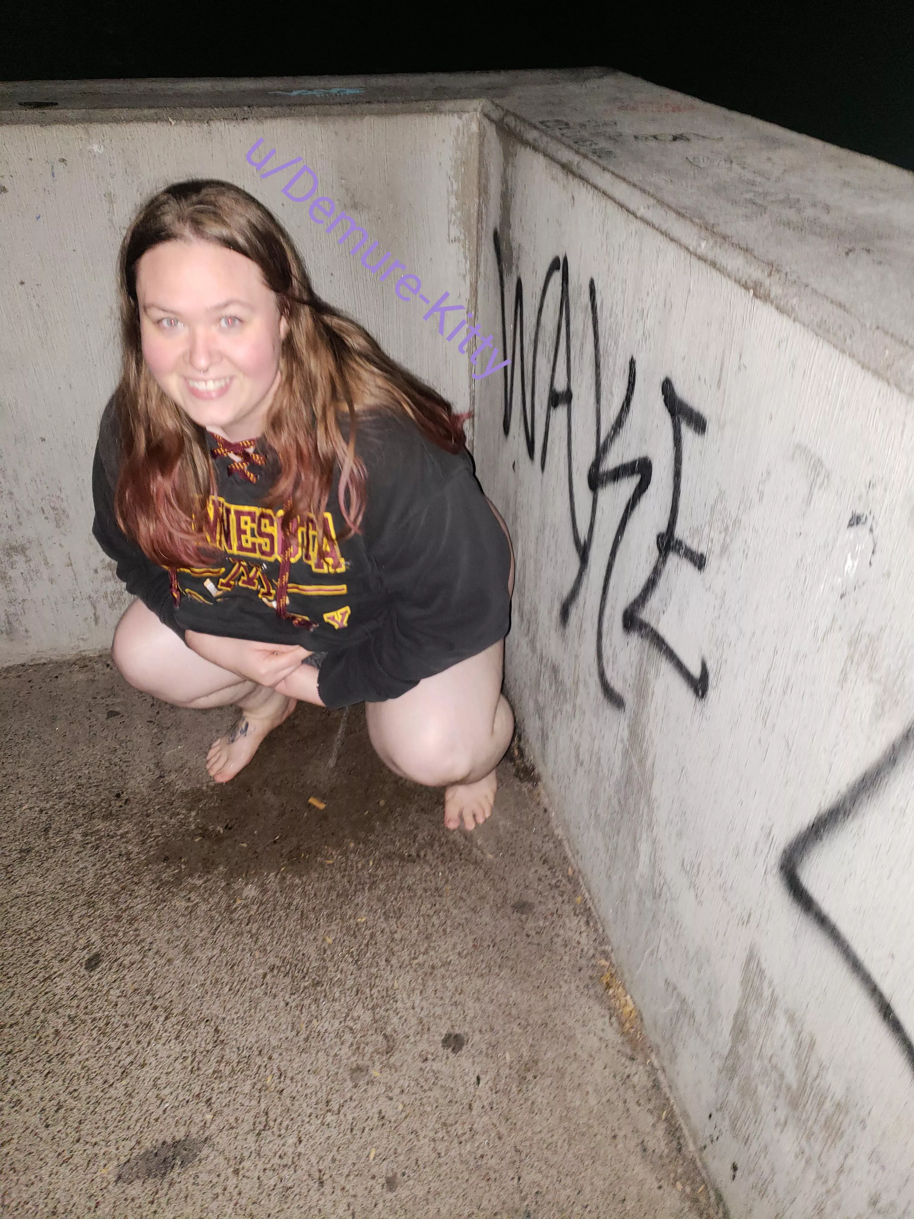 Peeing out at the end o[F] the pier [OC] posted by Demure-Kitty