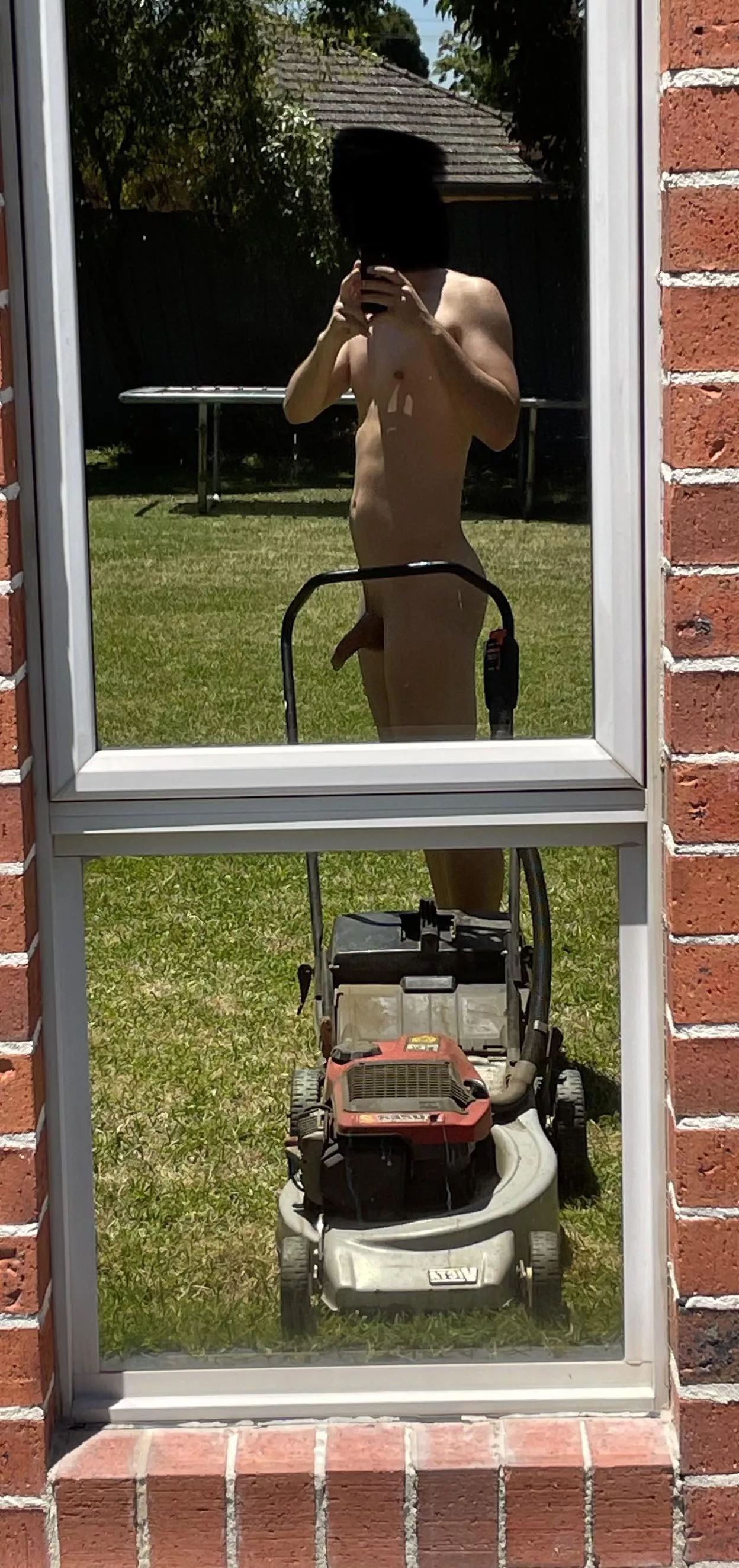 Perfect weather to mow the lawn posted by Nudistneighbour123