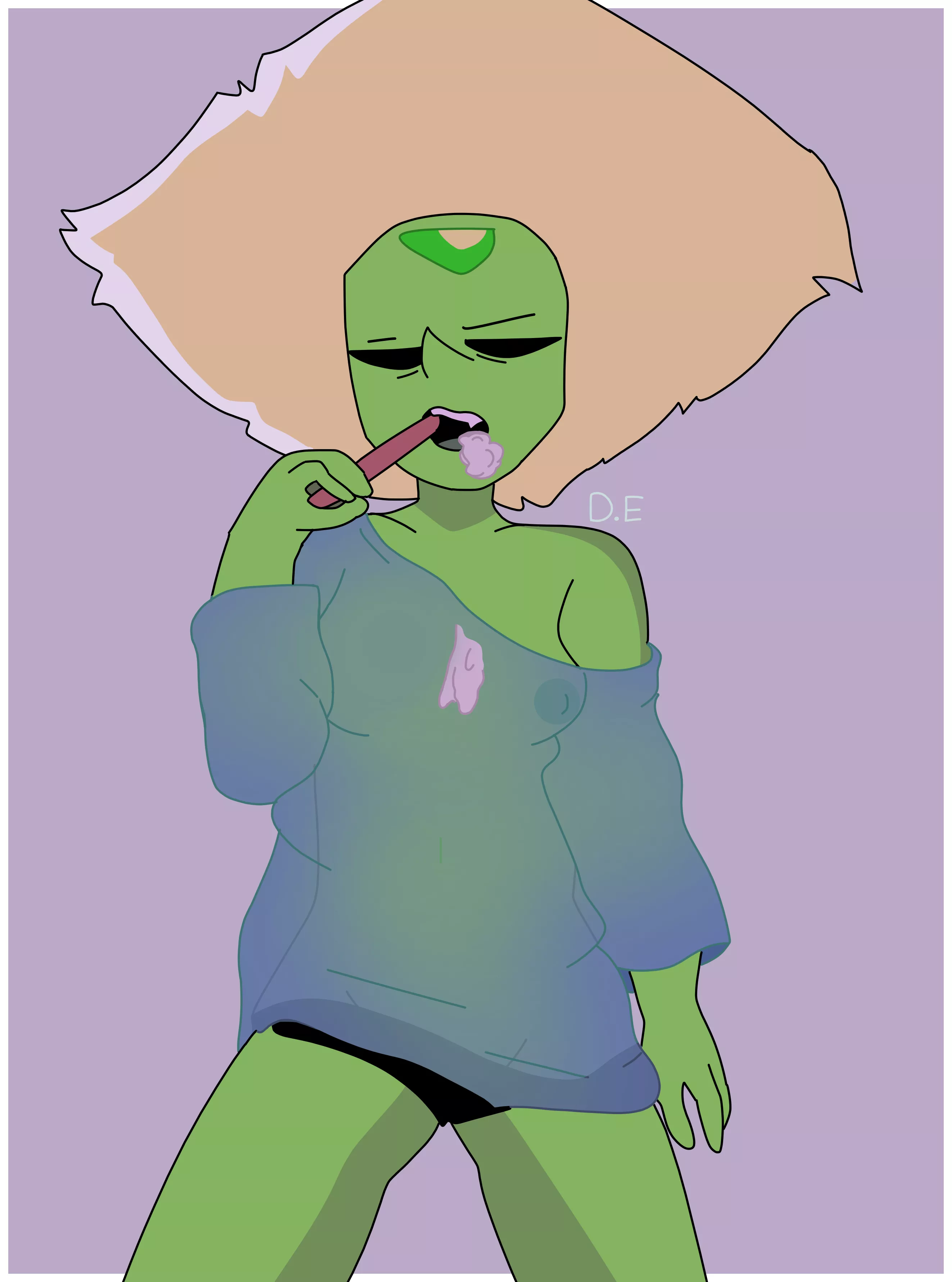 Peridot porn but it's just a nipple showing posted by Drawinecchi