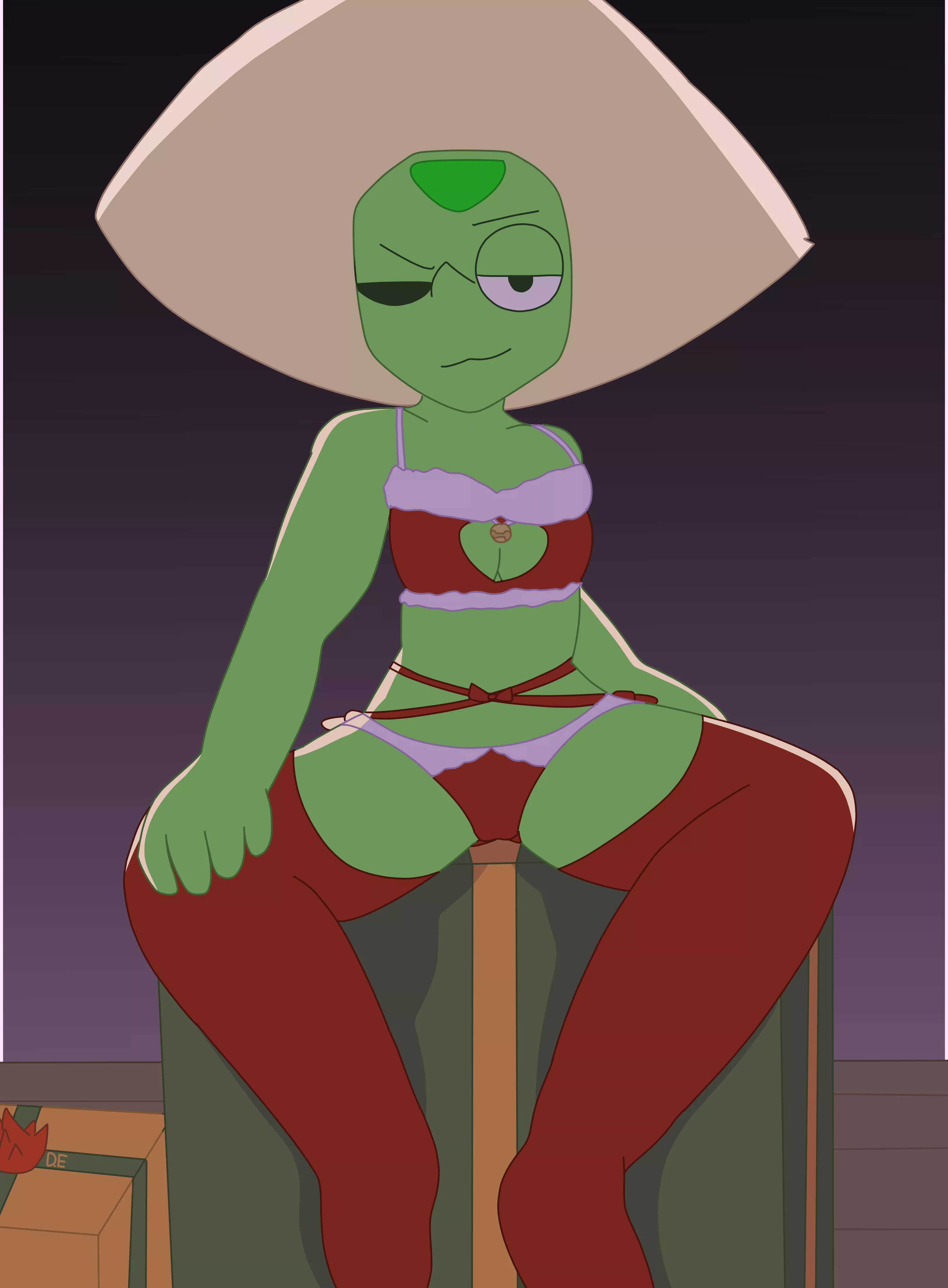 Peridot porn, lewd Christmas outfit posted by Drawinecchi