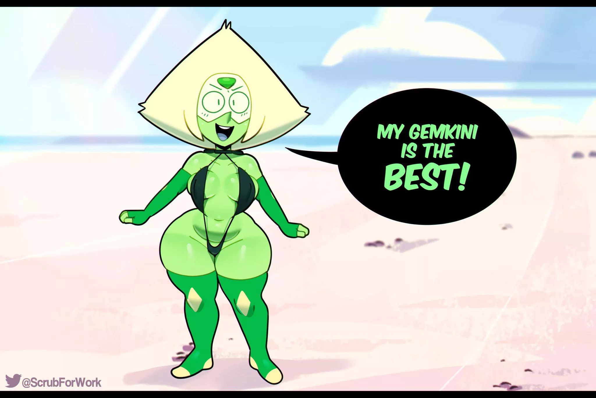 Peridotâ€™s gemkini is the best! (Art by ScrubForWork) posted by renegade_zibit