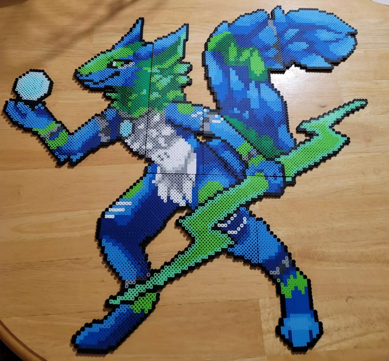 Perler Art of my sona! (Based on pixel art by silly rat on Zor discord) posted by NavarreLuce