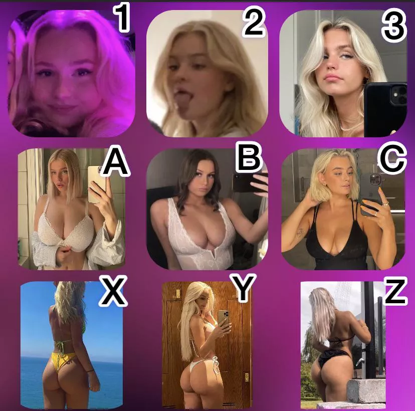 Pick 1 from each row posted by orionblqze