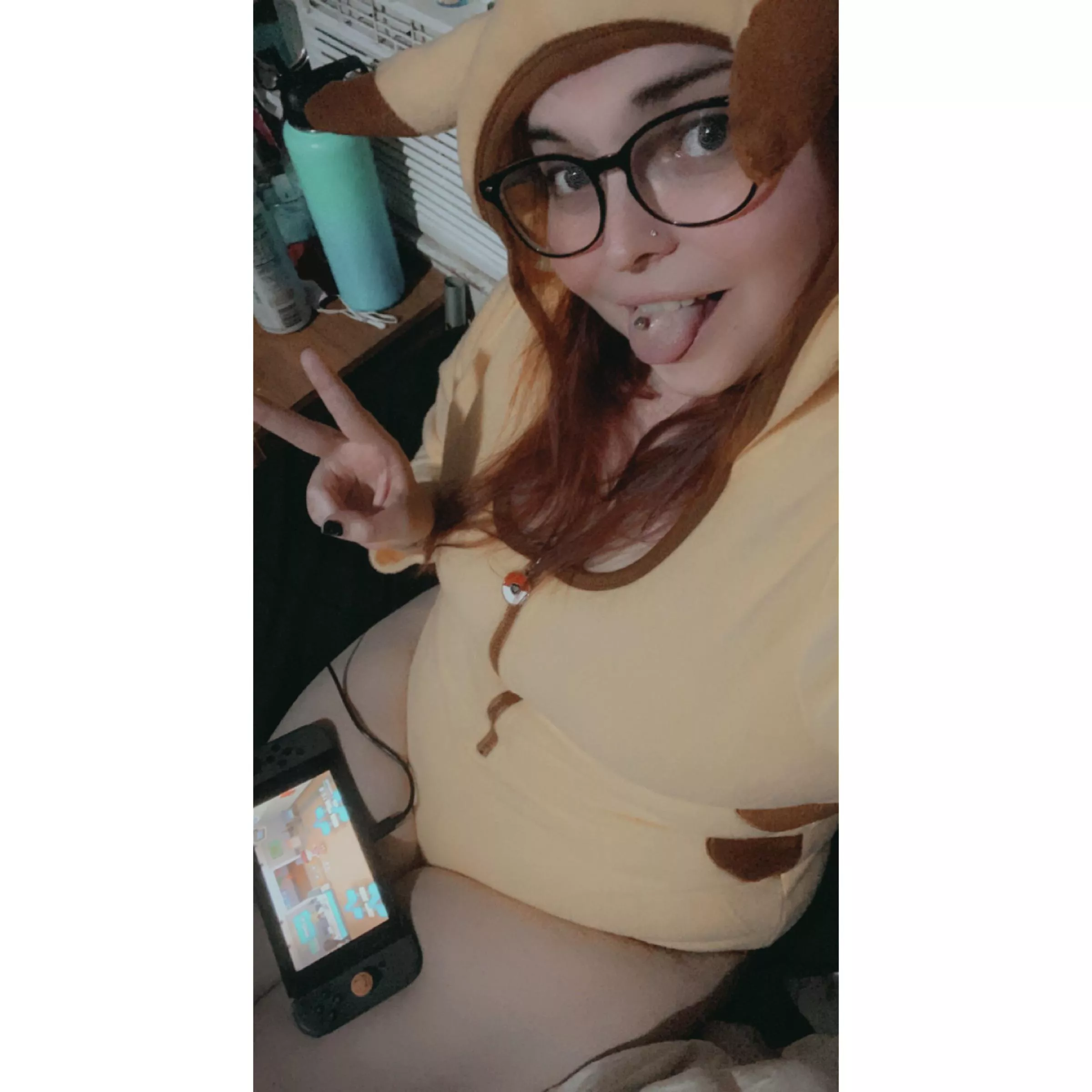 Pikachu onesie and Animal Crossing kind of night!! ðŸ’•ðŸ˜ˆ posted by Littl3One420