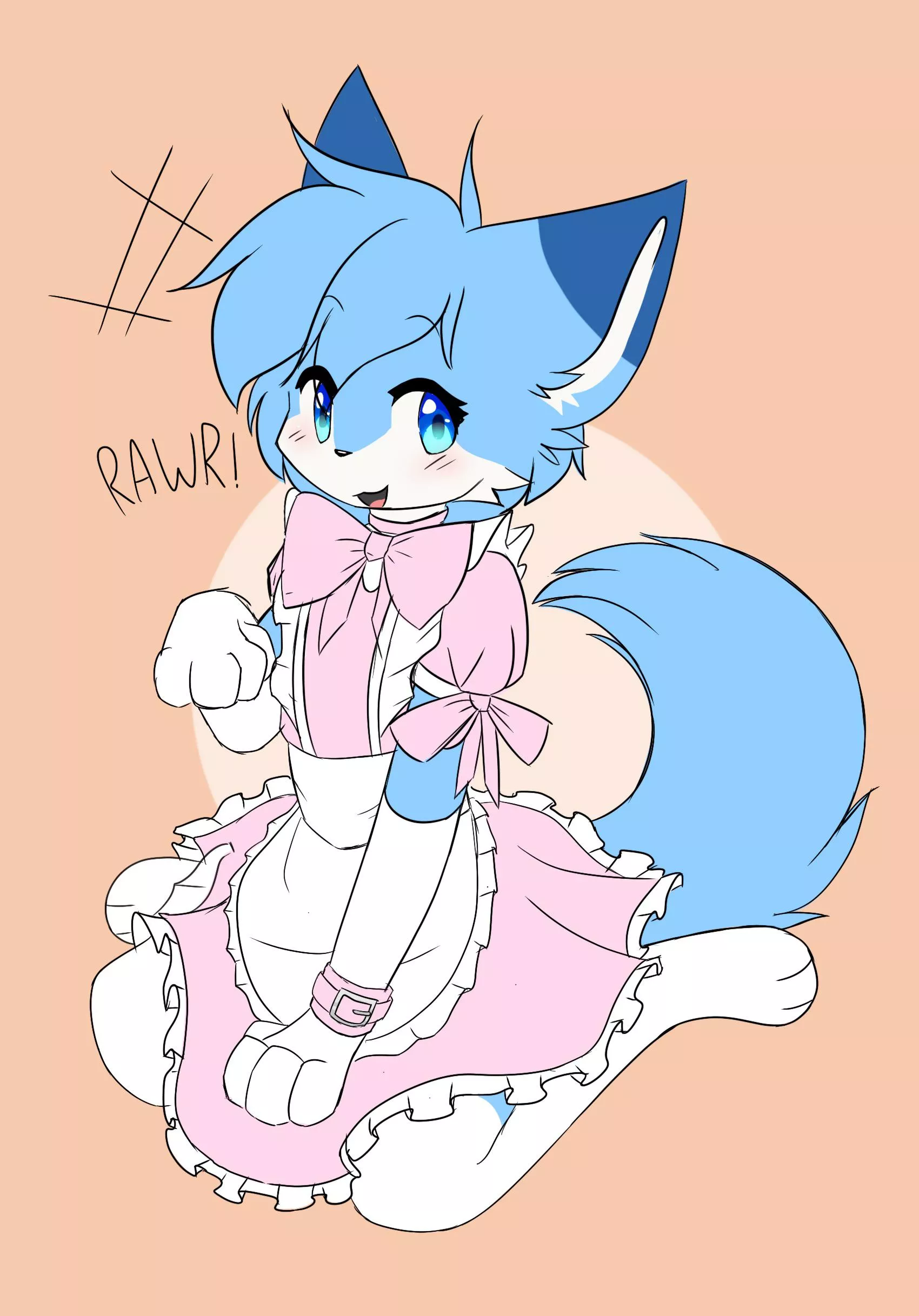 Pink maid! (Art by me @arkiuvu on twitter) posted by Krispei100