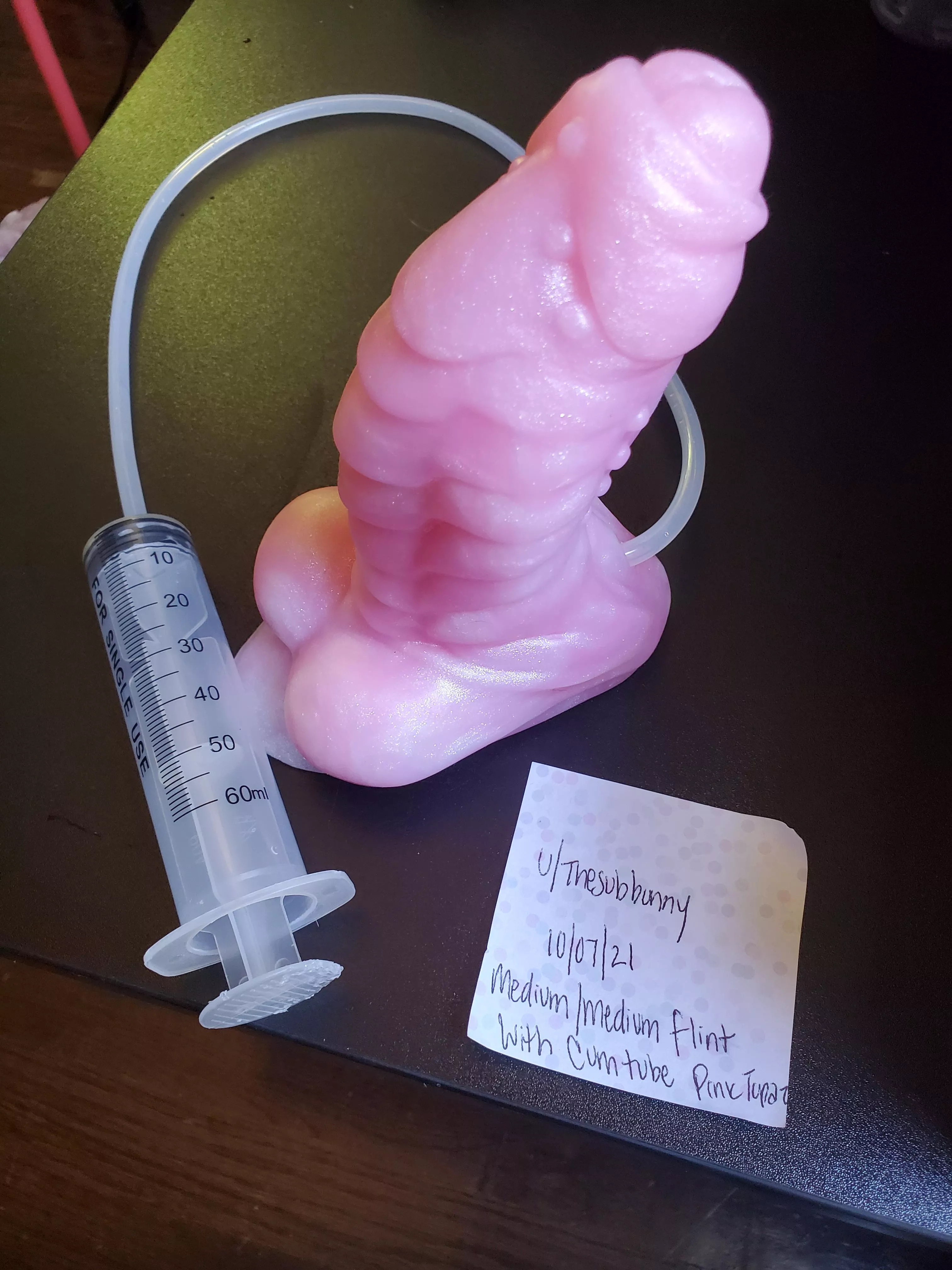 Pink topaz (discontinued color) medium/medium flint with cum tube. $140 plus shipping. Excellent condition, clean smoke free home posted by TheSubBunny