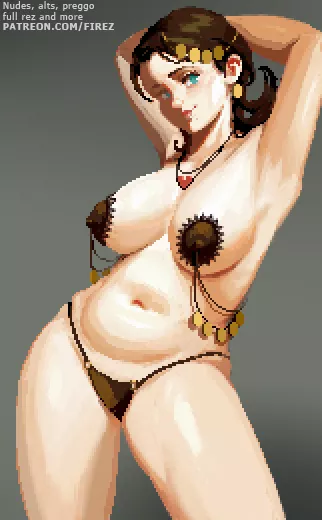 Pixel Art Pinup (alt version in the comments) posted by Firez_hn