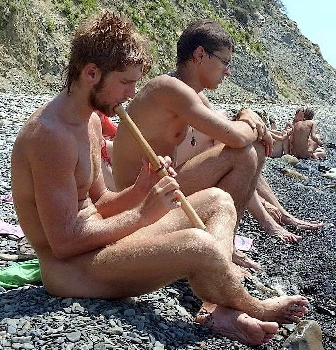 Playing flute posted by NaturistPictures