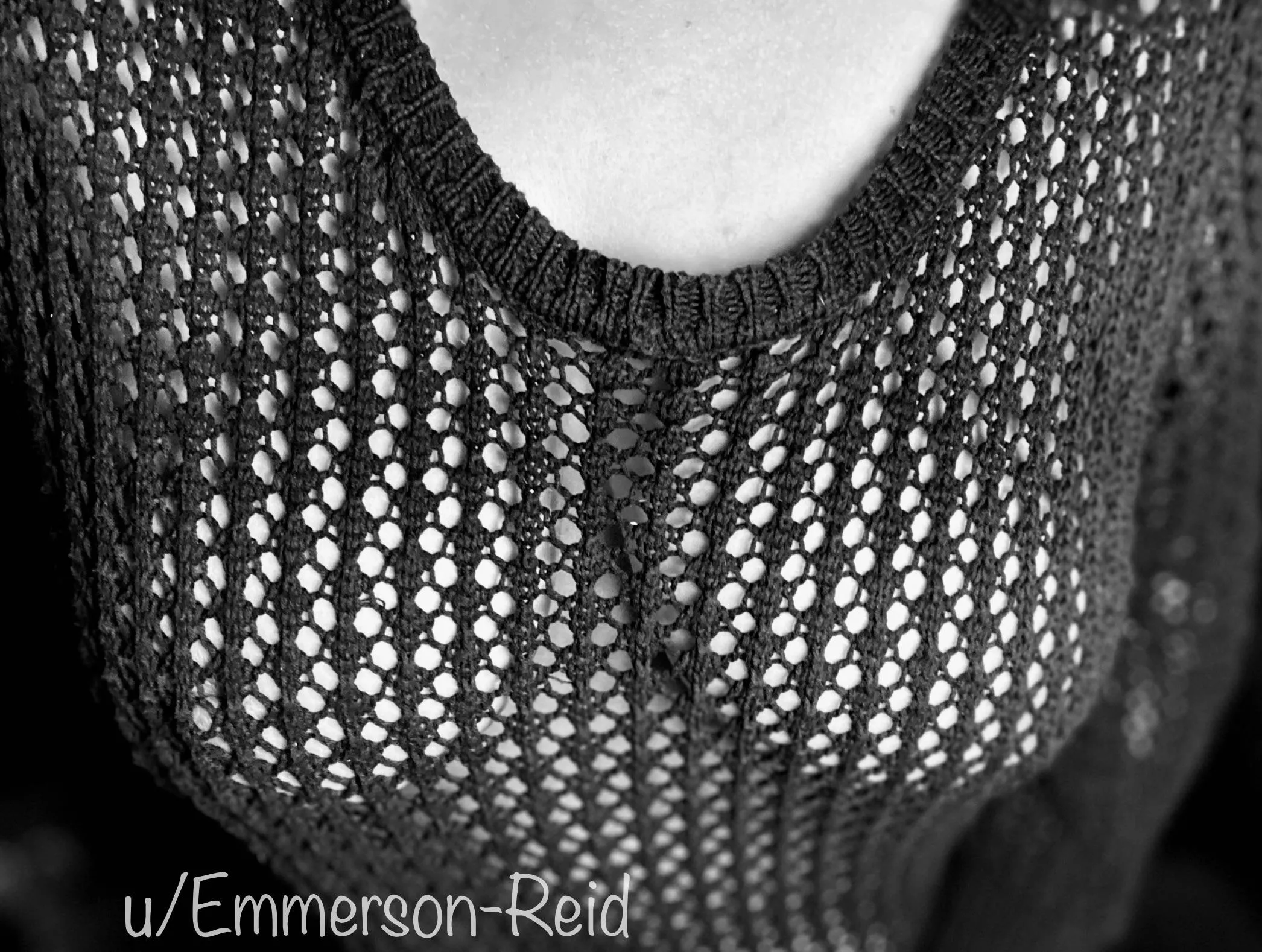 Playing with lights and a sweater with some holes. (F) posted by Emmerson-Reid