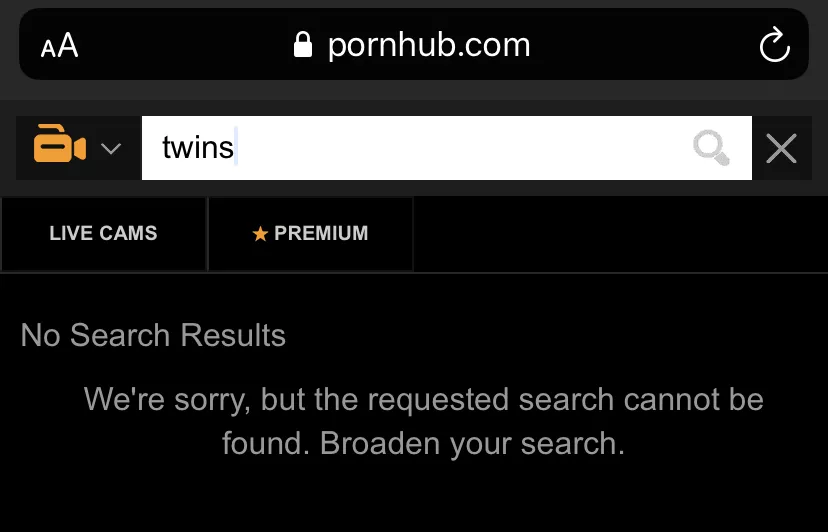 Pornhub removed â€œtwinsâ€ from their search posted by chingamivida