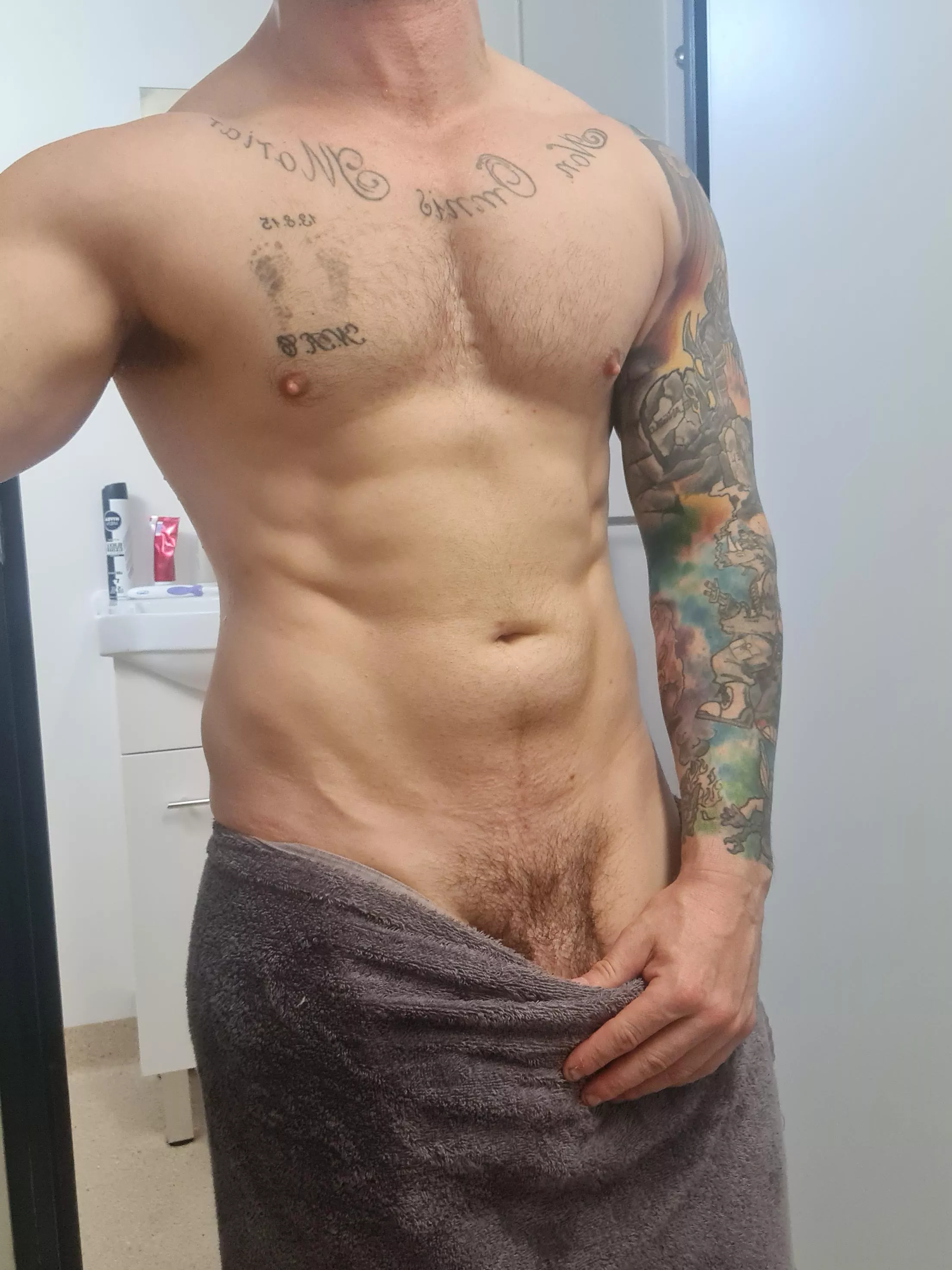 Post shower selfie... posted by InkedUncut