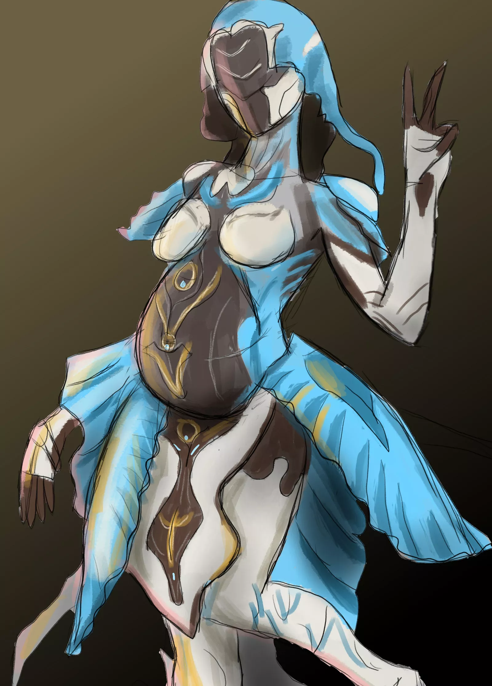 Pregnant Yareli - Warframe - by me posted by Burner_Birb