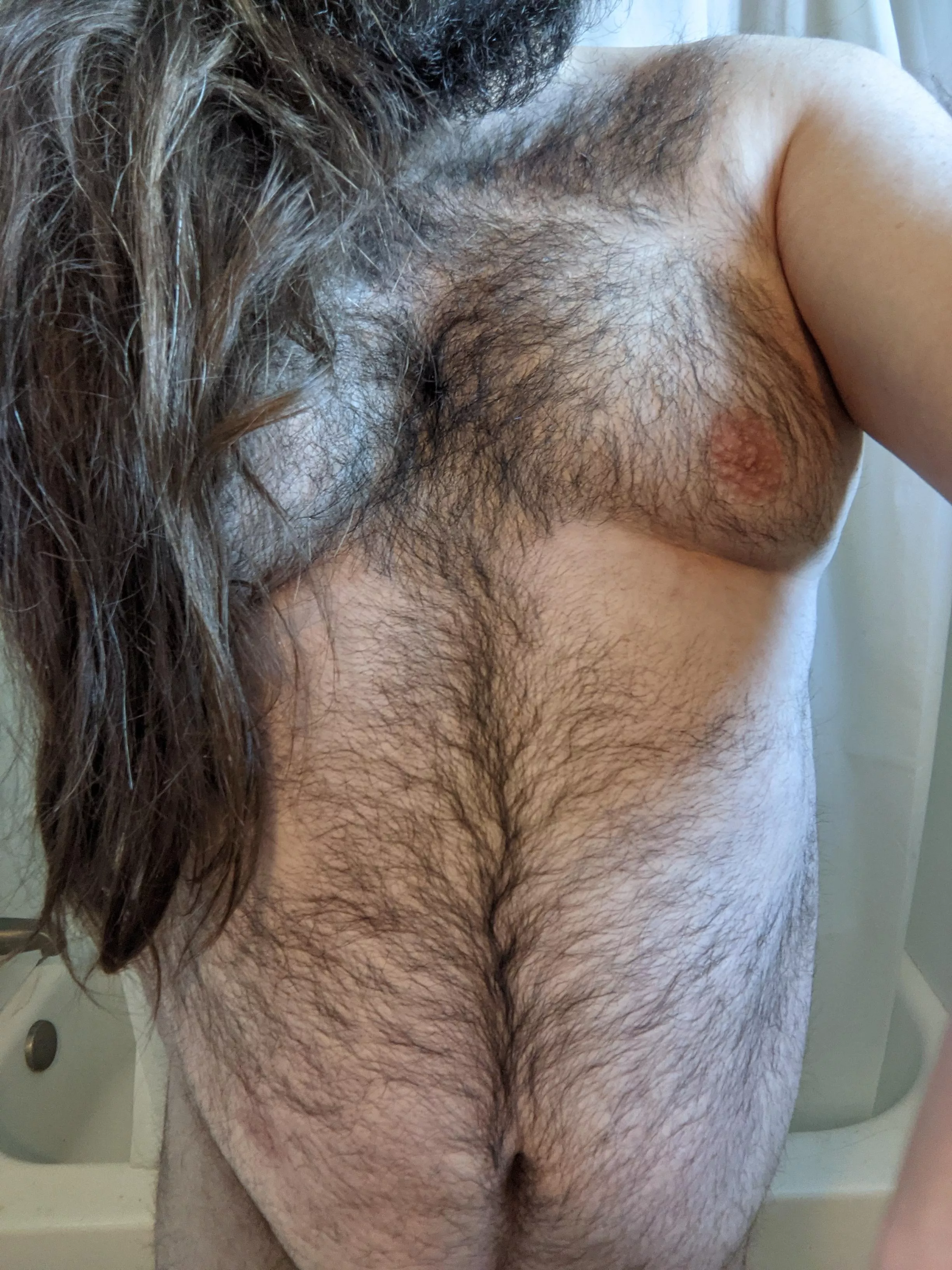 Pre-shower belly hair posted by BigDickBara