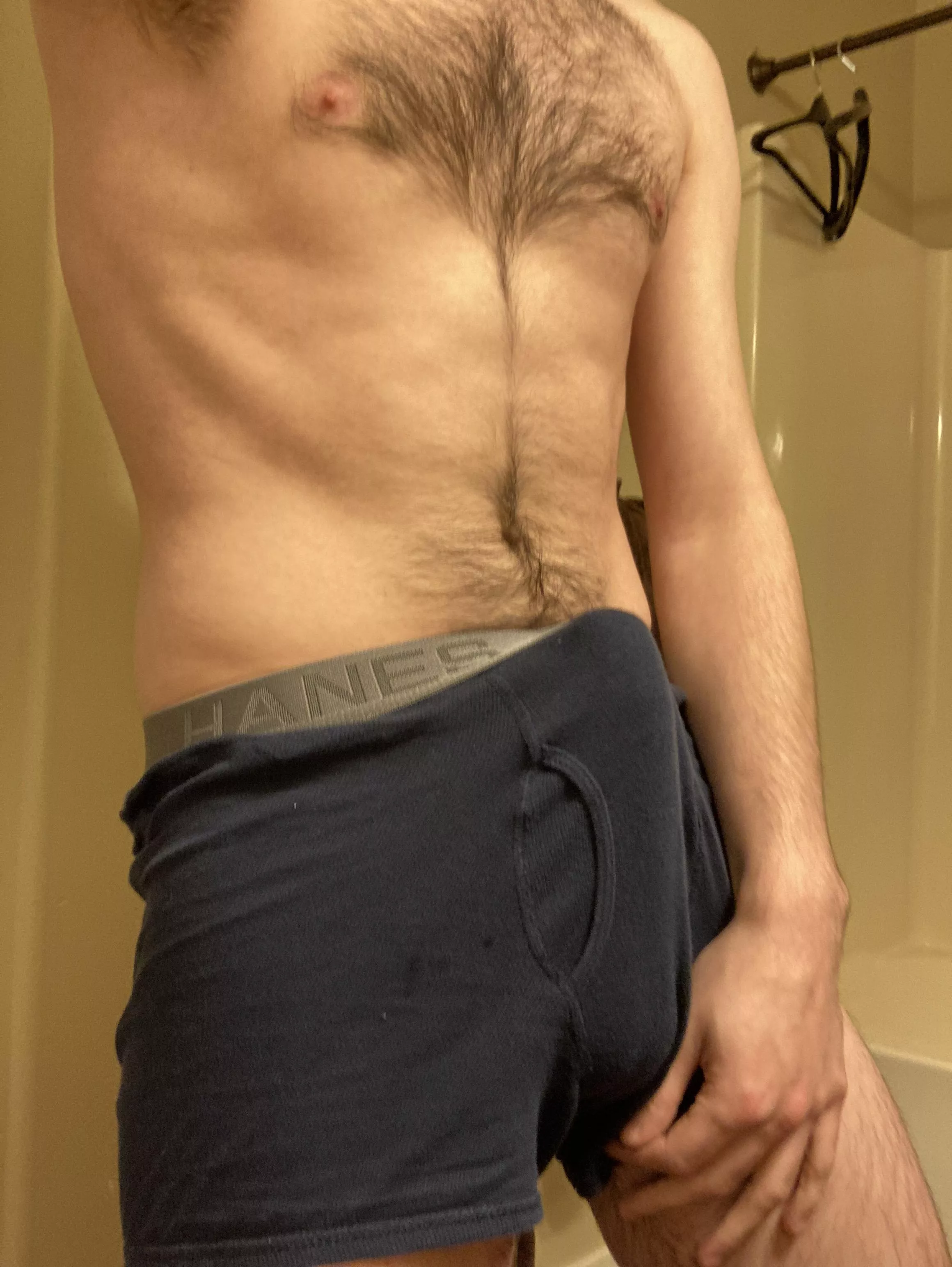 Pre-shower bulge posted by hungandhungover45