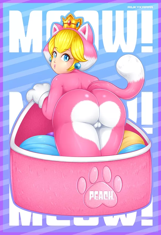 Princess Peach embracing the cat life posted by islatvia