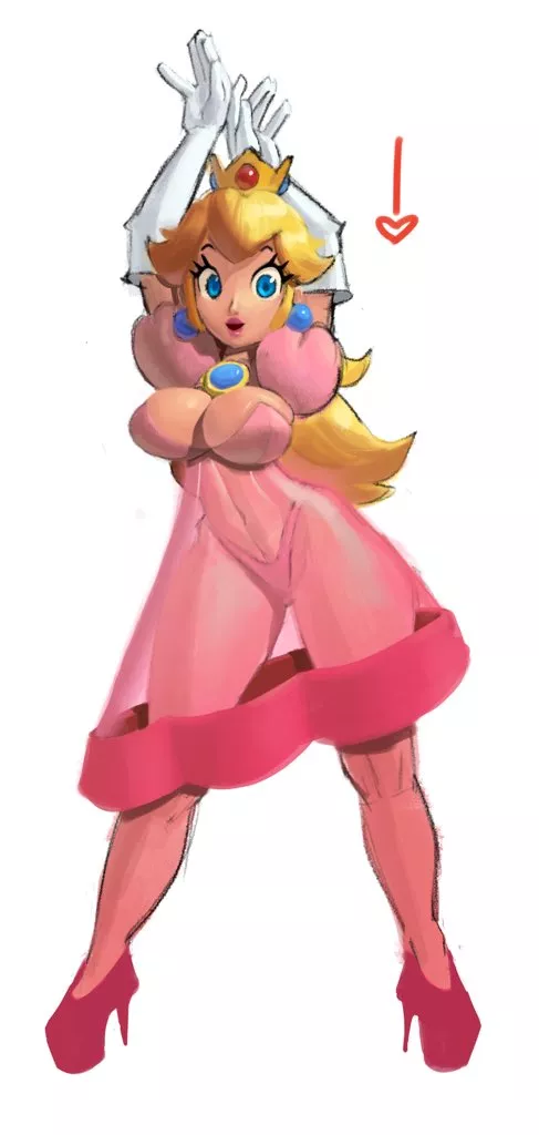 princess peach with see through outfit posted by samethkhak