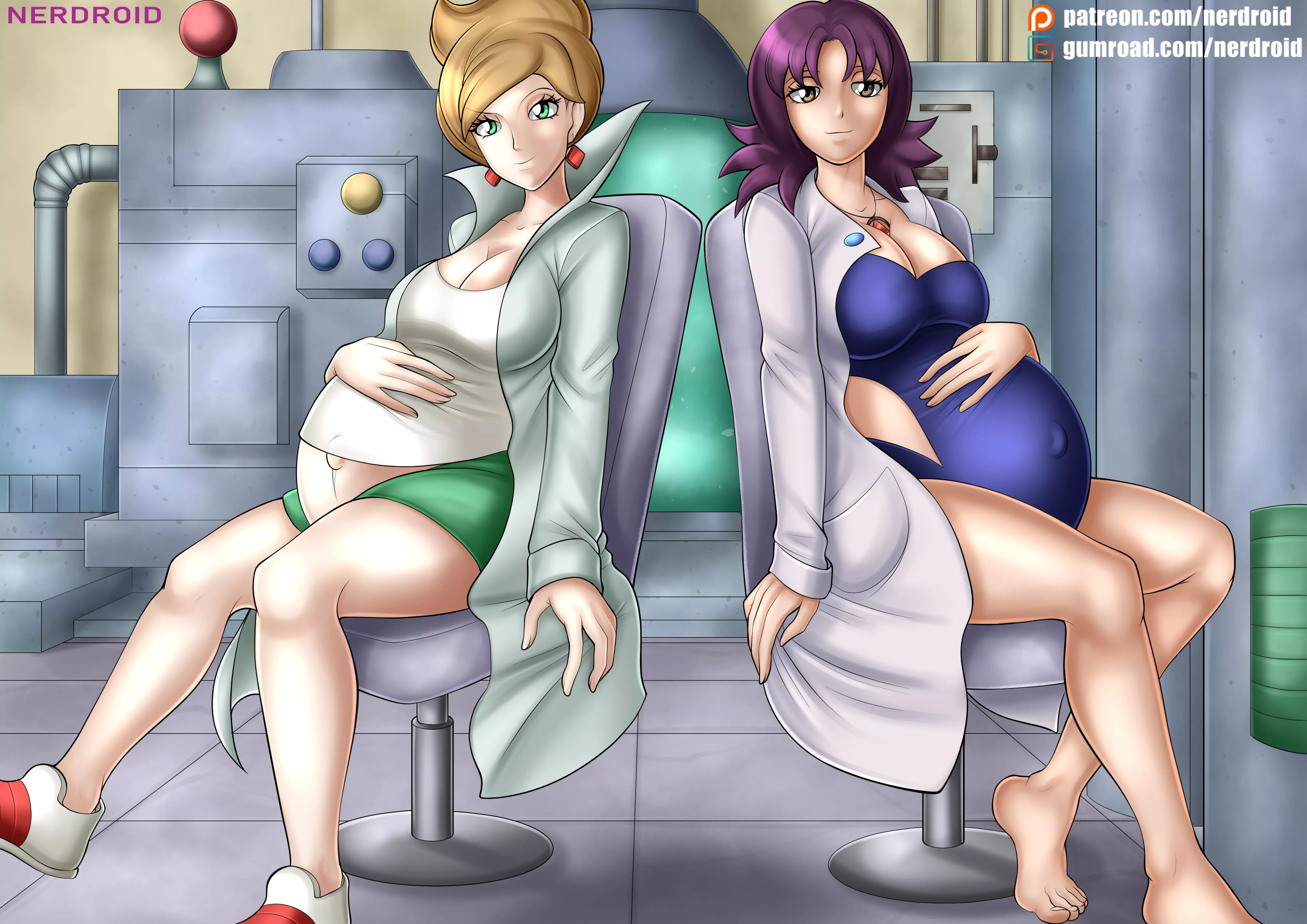 Professor Juniper and Professor Ivy pregnant - Commission - Pokemon - Art by me(NerDroid) posted by Ner-Droid