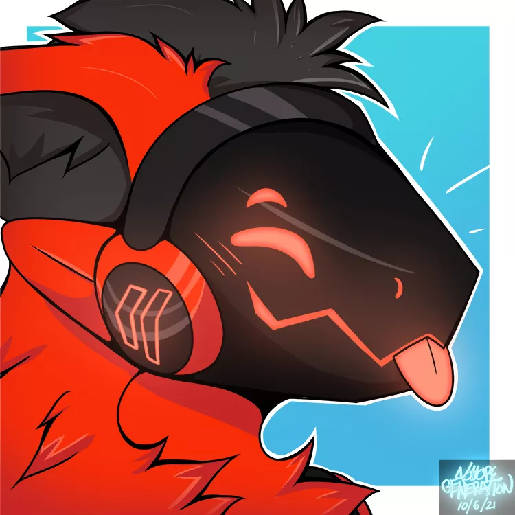 Protogen headshot commission I did! posted by nohopegeneration