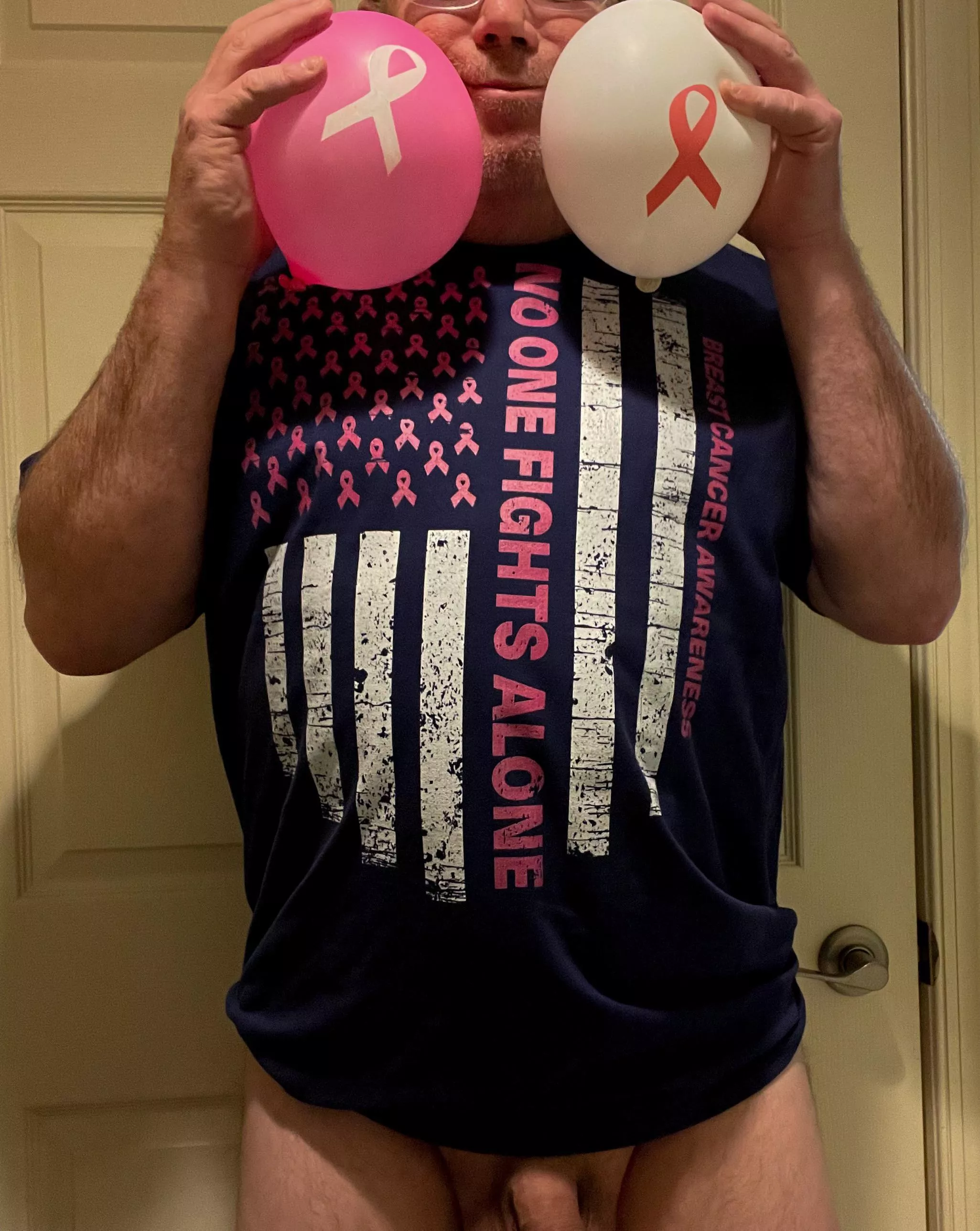 PSA Tee In Support Of A Very Important Awareness Effort🎗💞🎗 For A Little Levity, There’s No Excuse: Woody’s Mobile Mammovan Will Be Coming To A Neighborhood Near You Soon - Balloons Included For Advertising Effect 😁 posted by hit2muchwlifes2x4