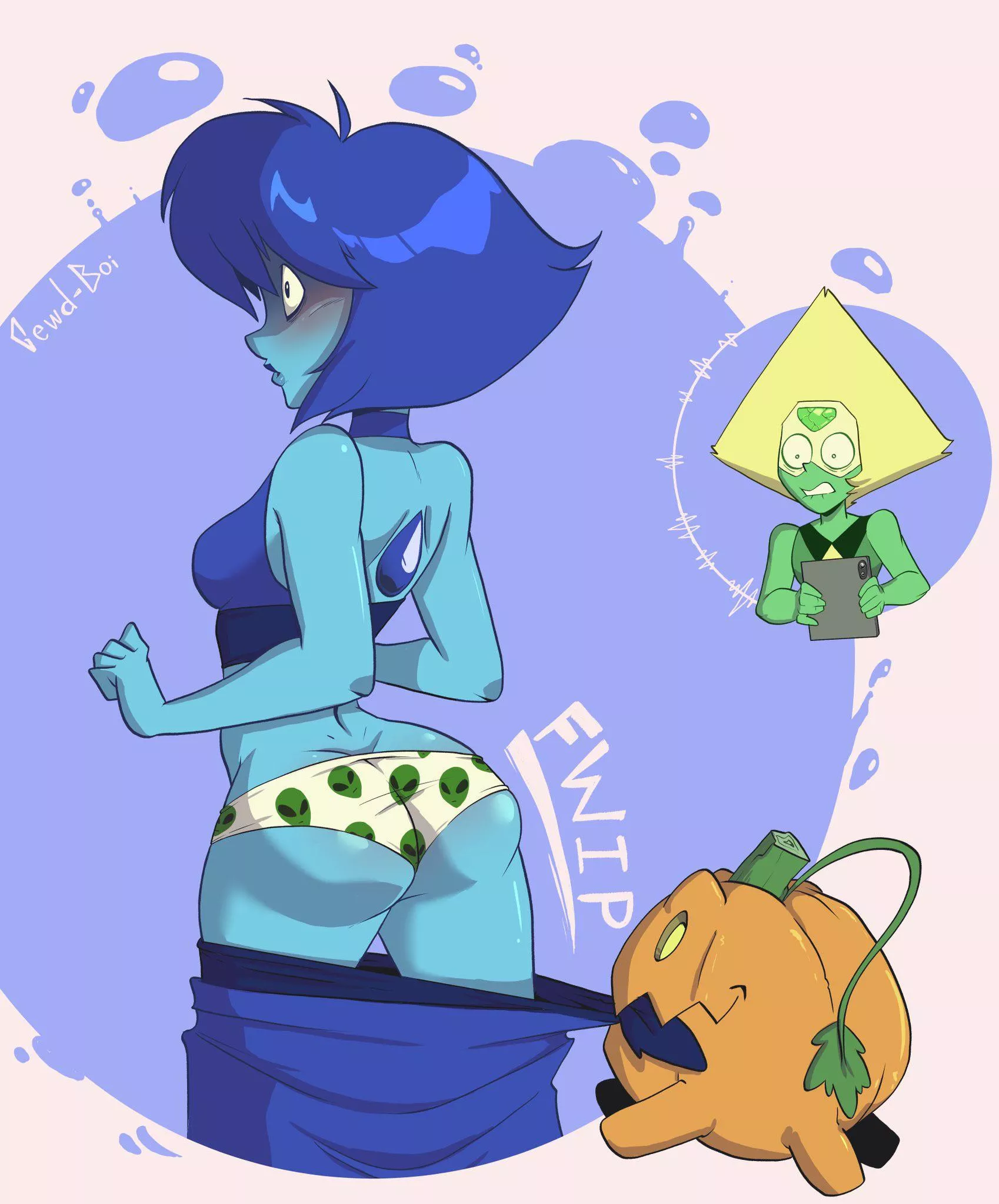 Pumpkin pantses Lapis (Art by GewdBoi) posted by renegade_zibit