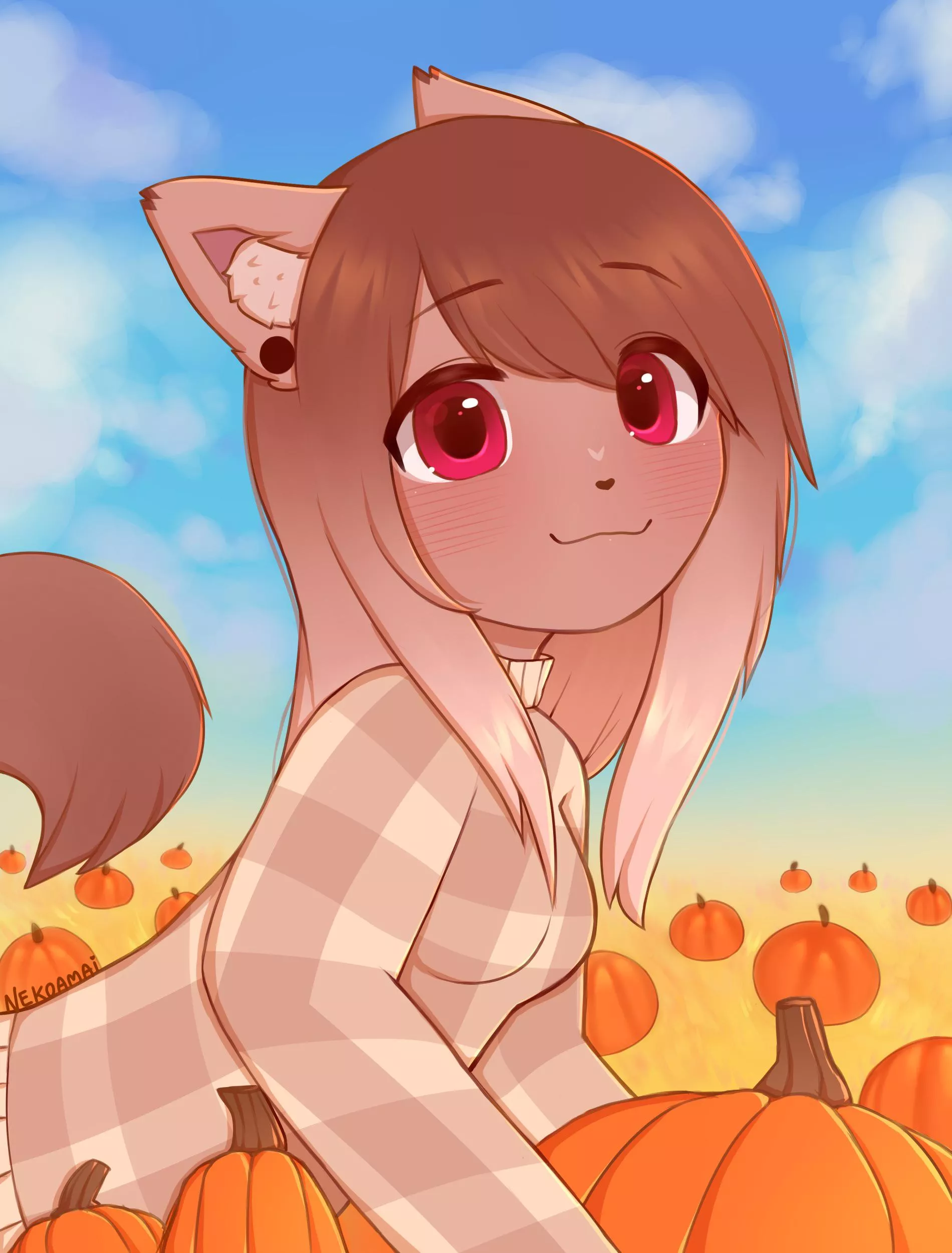 Pumpkin patch (Art by me: @itsnekoamai on twitter) posted by Itsnekoamai