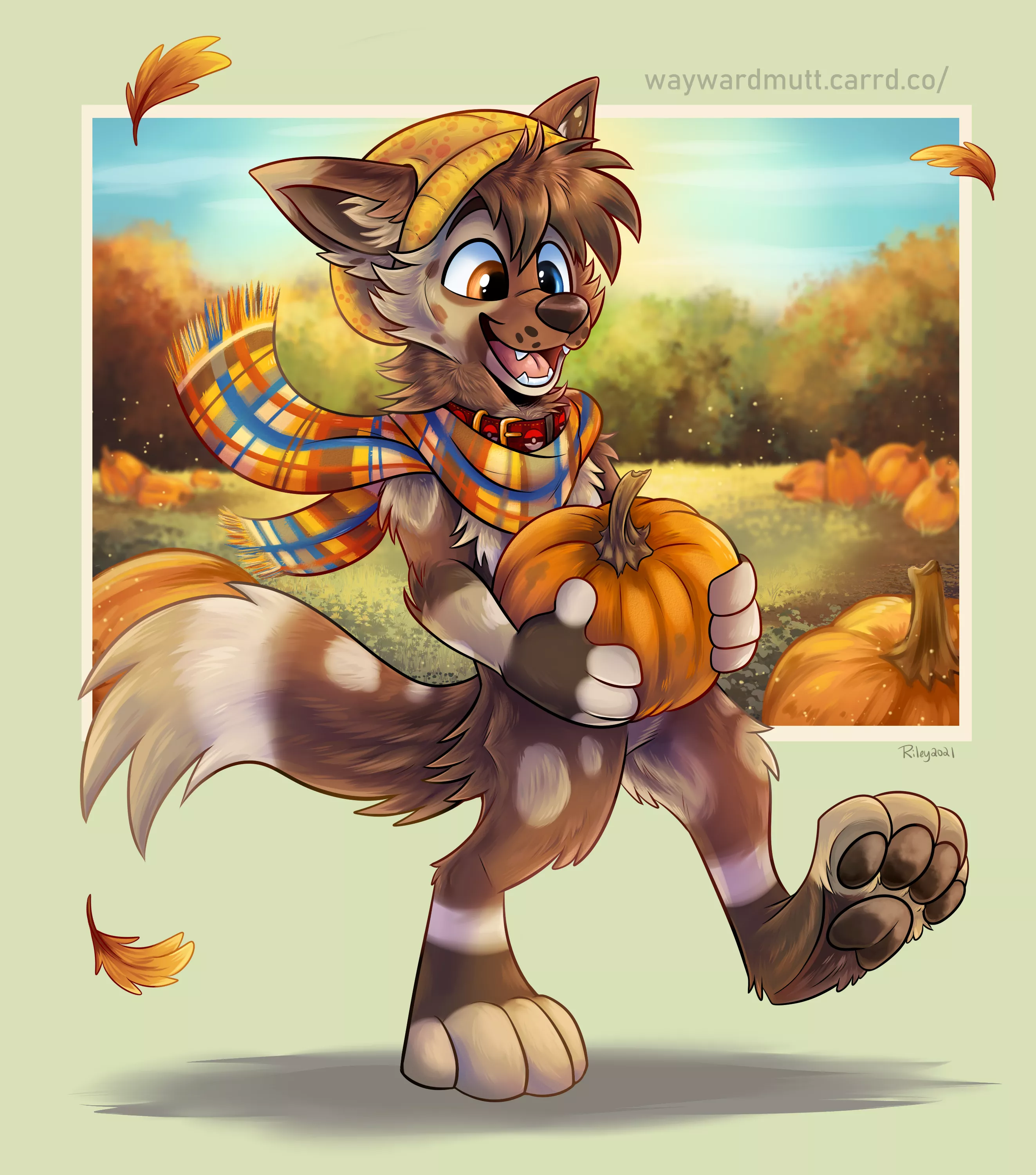 Pumpkin Pickin' (Art by me ~ @Waywardmutt on Twitter) posted by waywardmutt