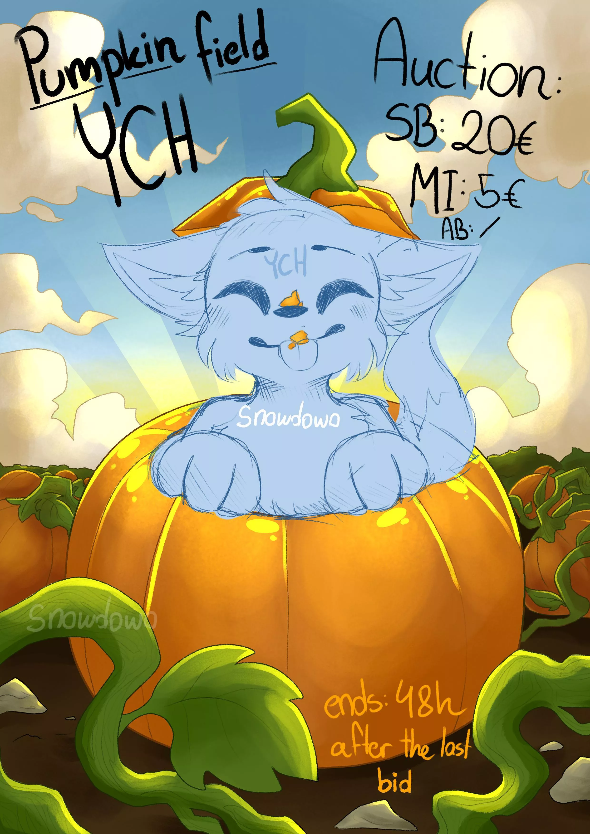 Pumpkinfield YCH auction :3 posted by snowdowo