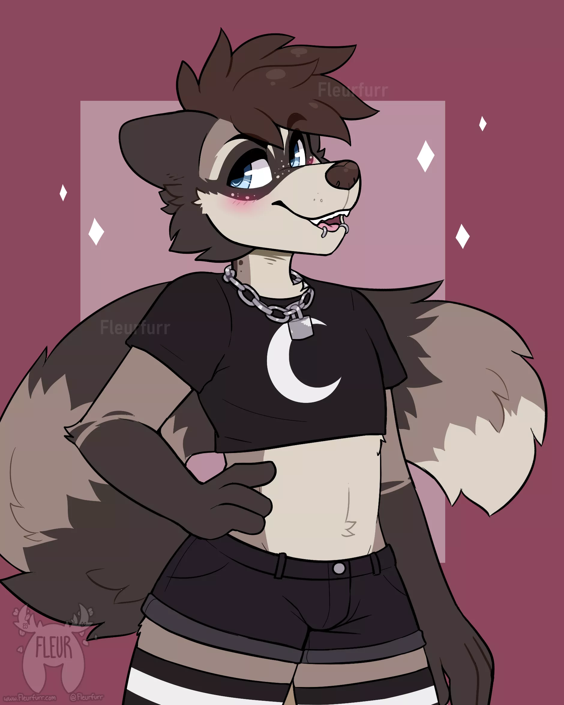 Punk Ferret (Art by me @Fleurfurr on Twitter) posted by Fleurfurr