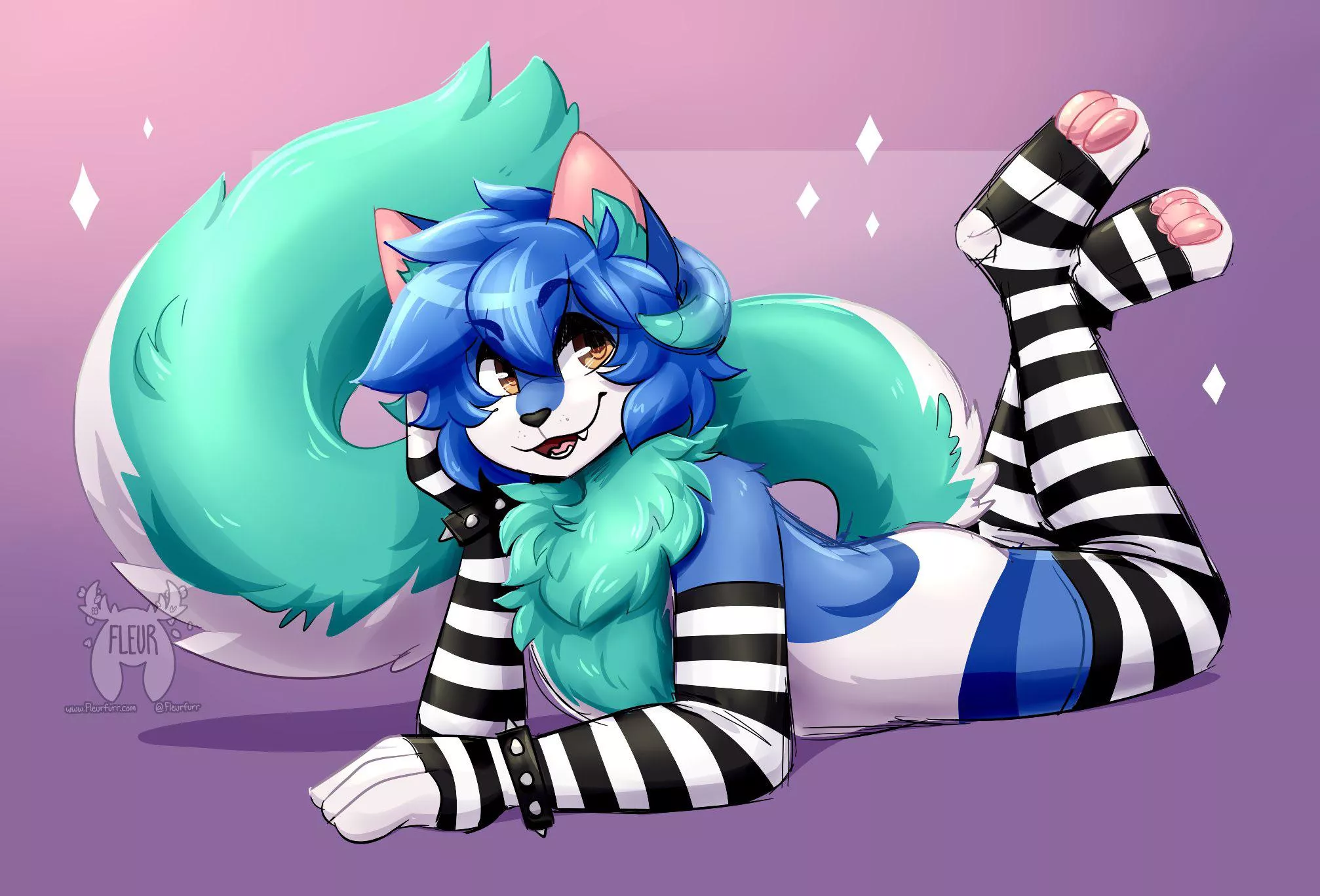 Punk kitty (Art by me: @Fleurfurr on twitter) posted by Fleurfurr